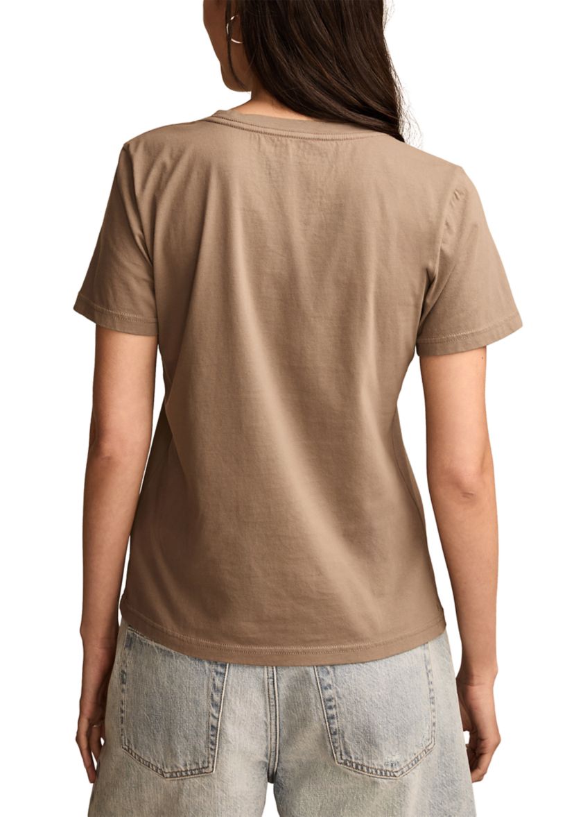 Embroidered Floral Classic Crew Neck T-Shirt