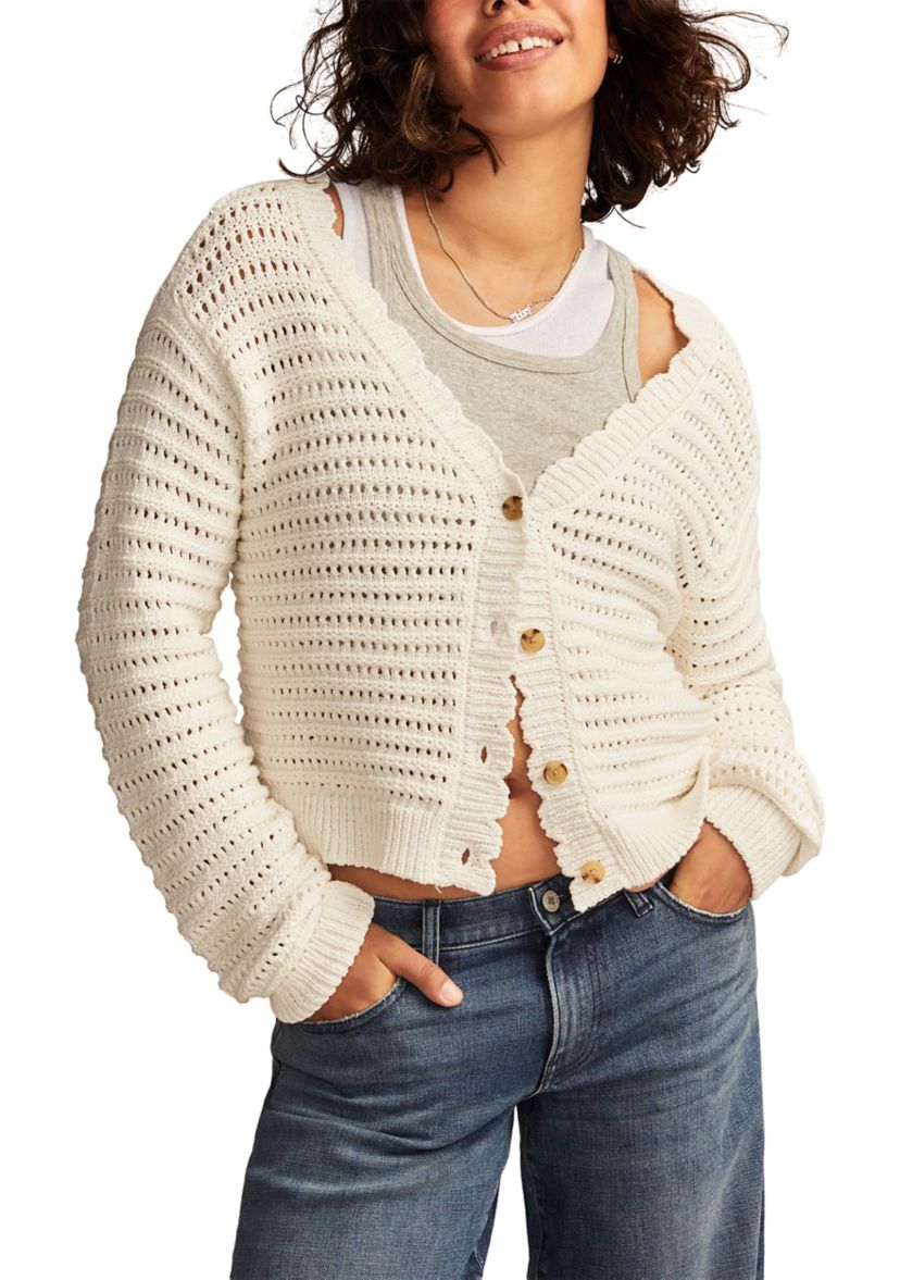 Womens Pointelle Cardigan 