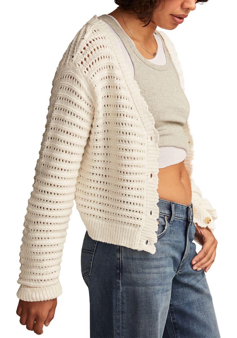 Womens Pointelle Cardigan 