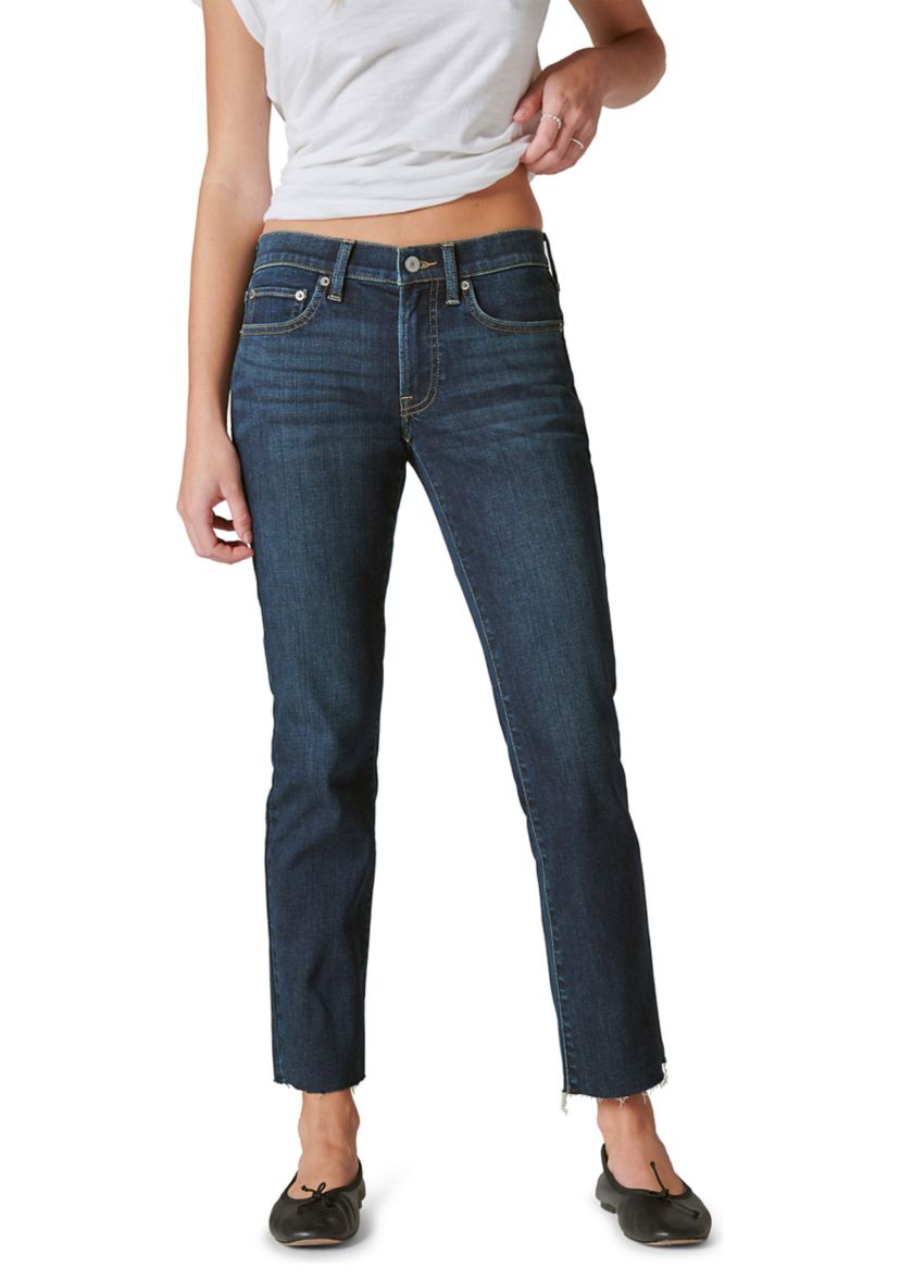 Womens Mid Rise Cropped Jeans 