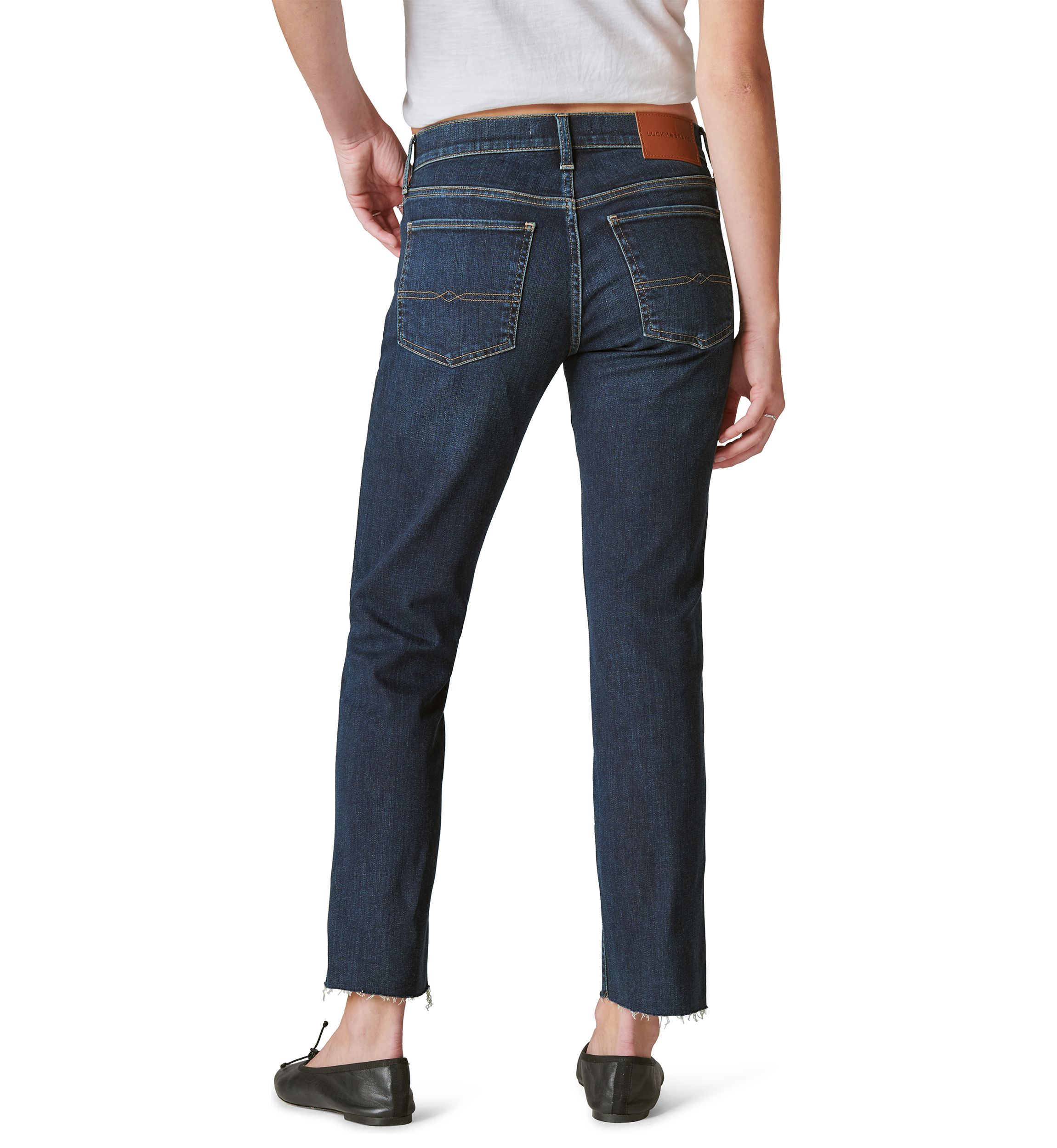 Womens Mid Rise Cropped Jeans 