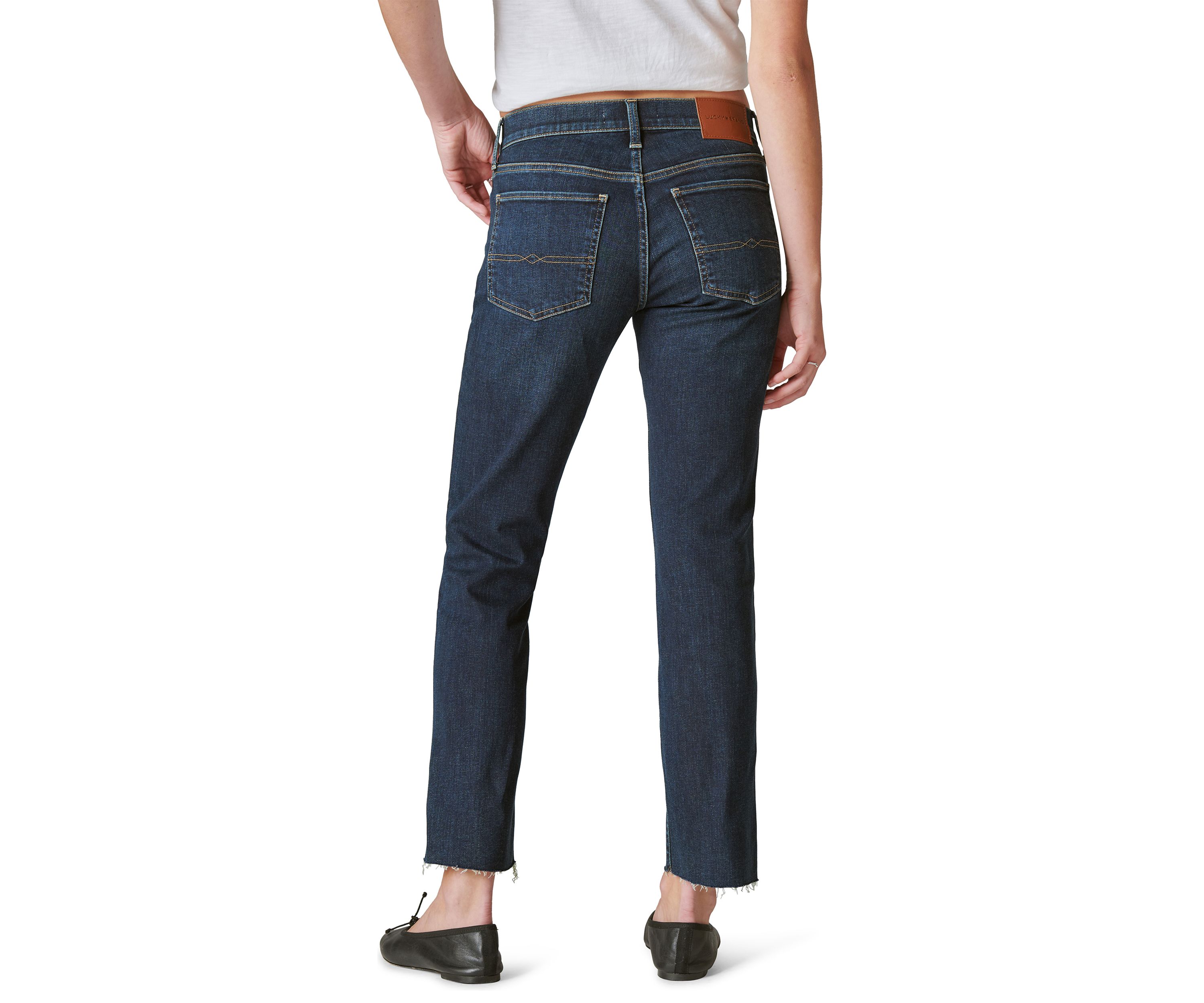 Womens Mid Rise Cropped Jeans 