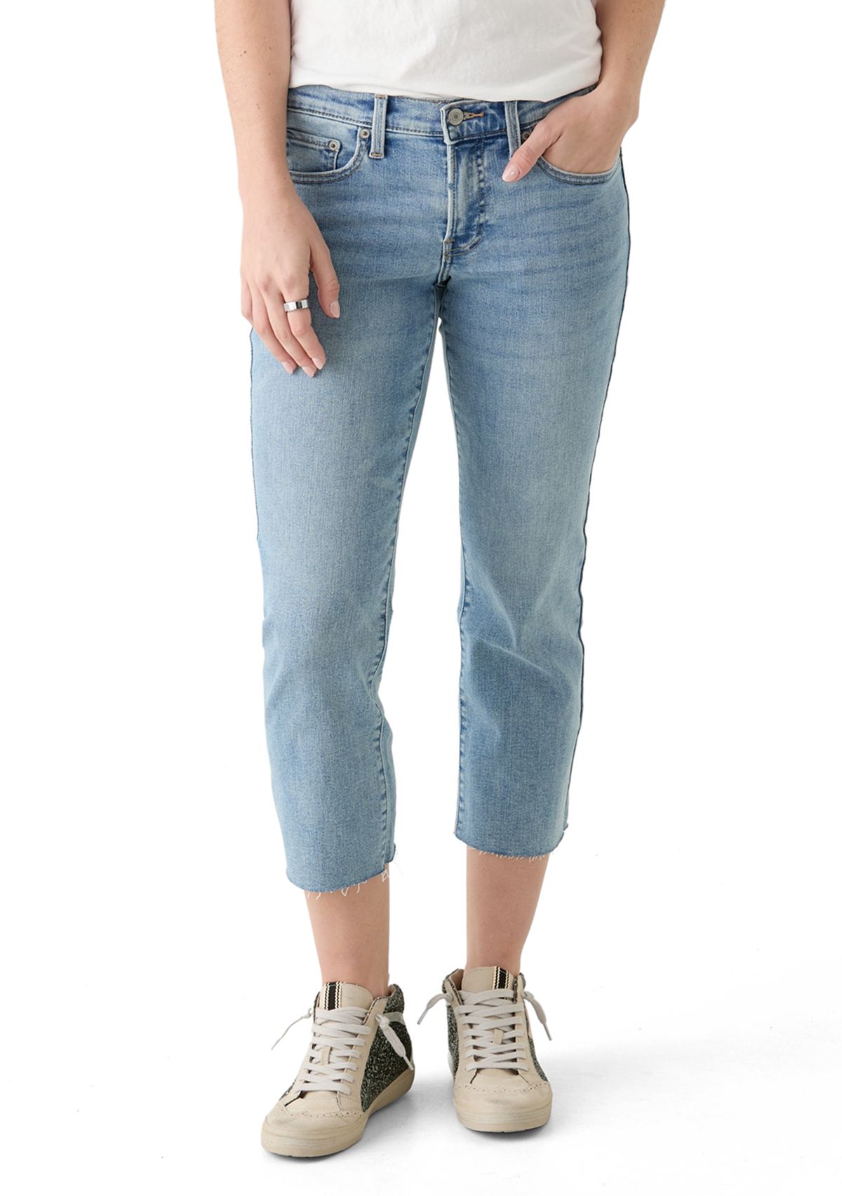 Mid Rise Cropped Jeans 