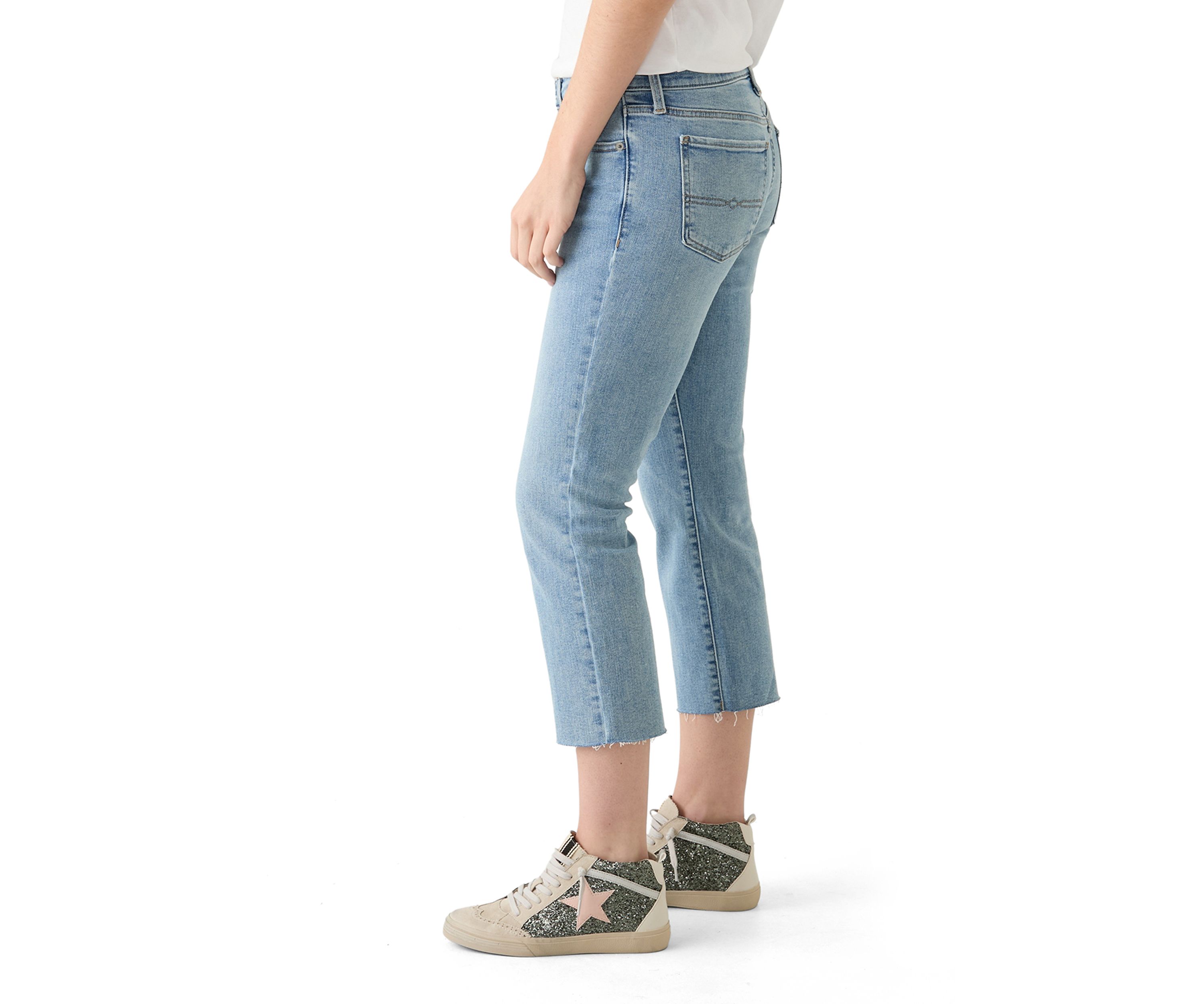 Mid Rise Cropped Jeans 
