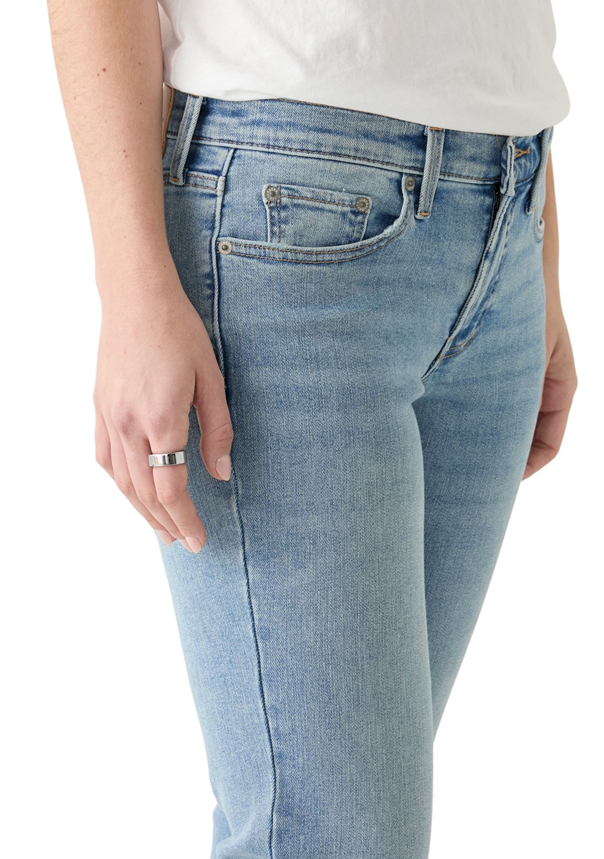 Mid Rise Cropped Jeans 