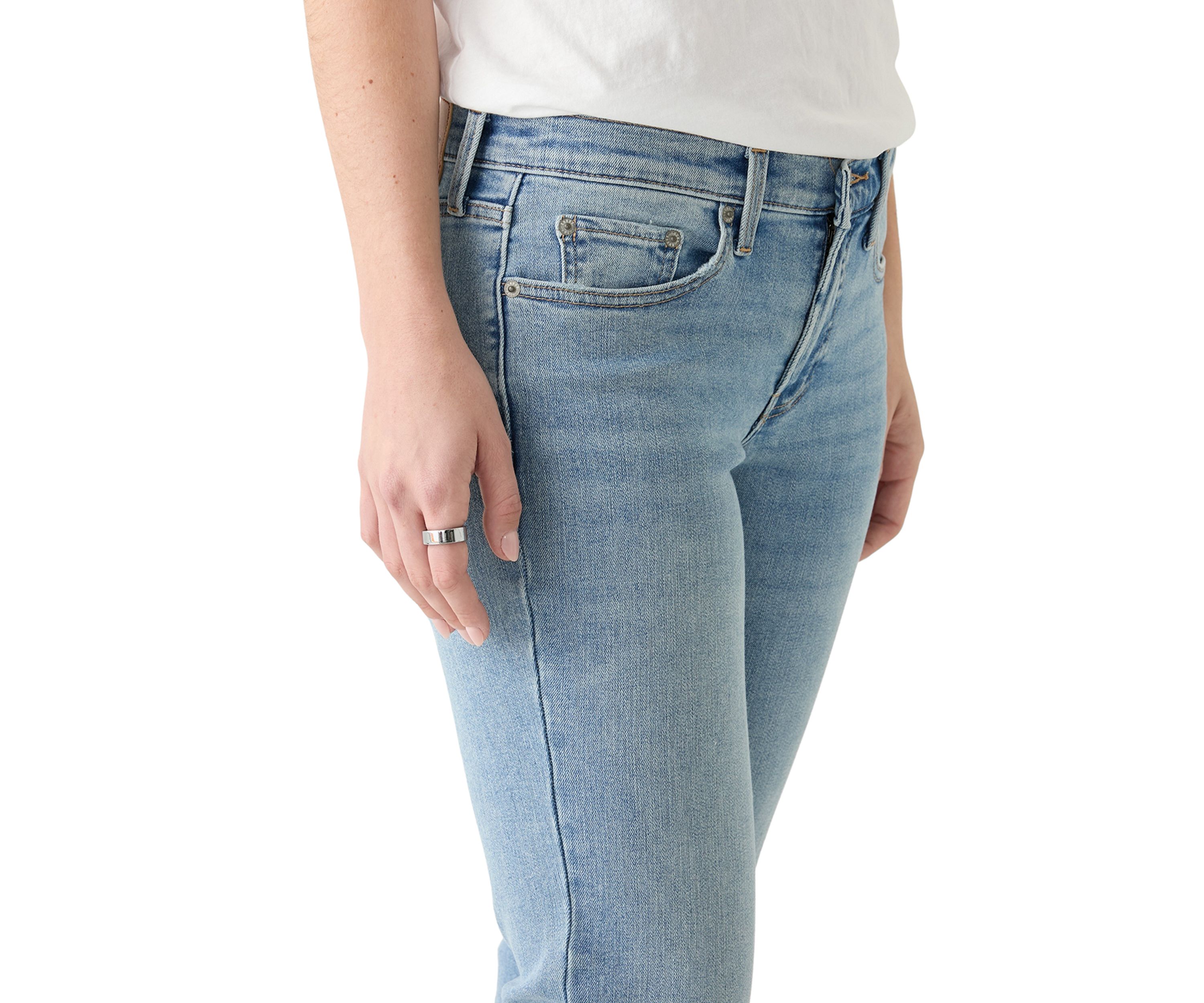 Mid Rise Cropped Jeans 