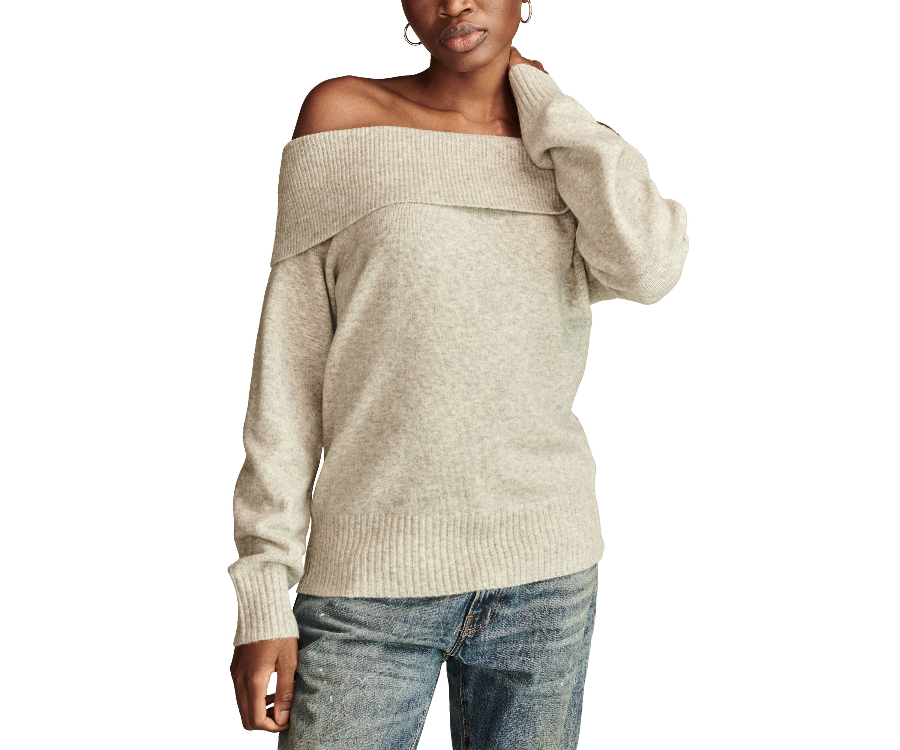 Womens Off the Shoulder Sweater 