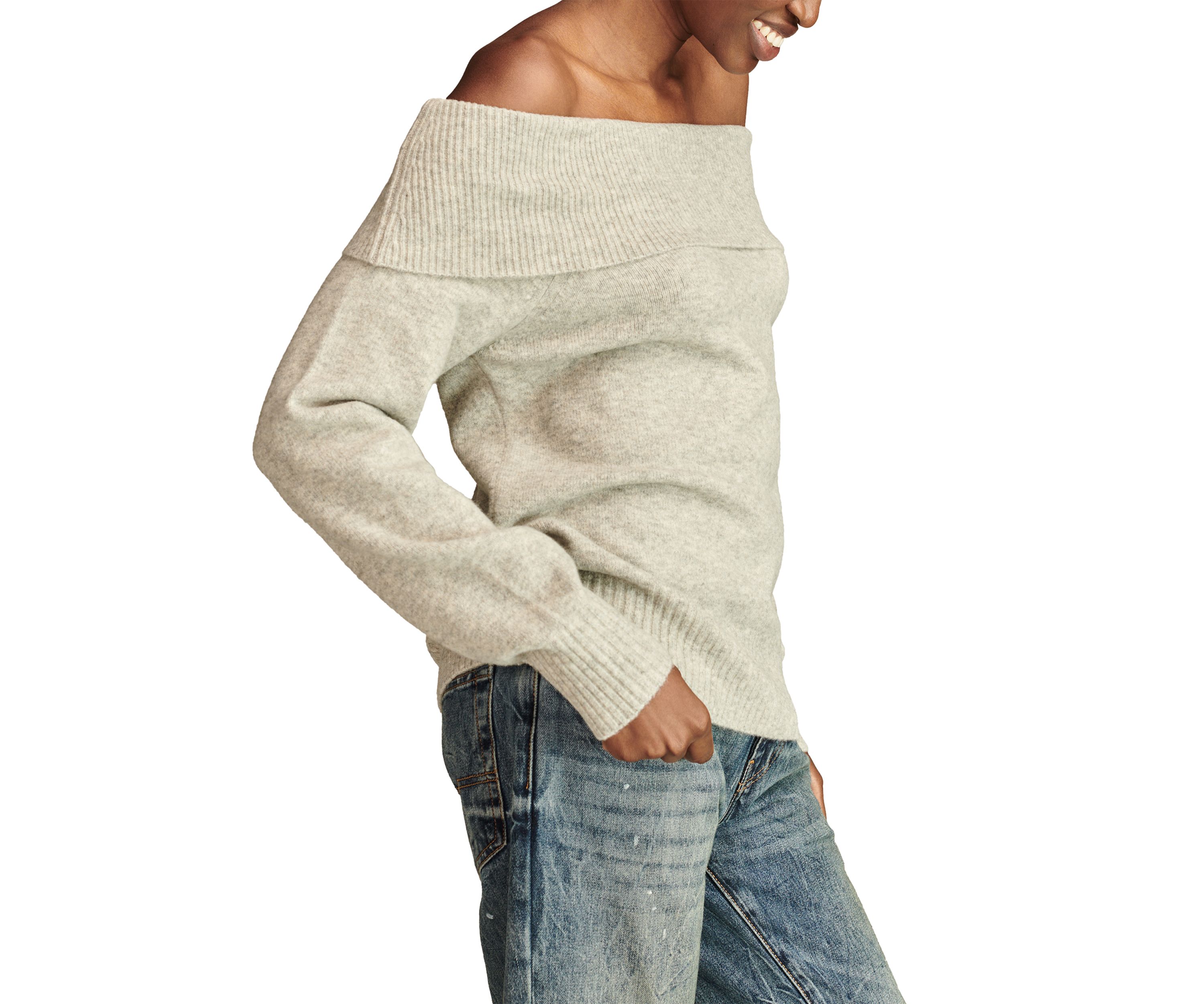Womens Off the Shoulder Sweater 
