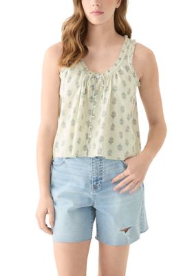 Lucky Brand Women's Floral Pleated Shell