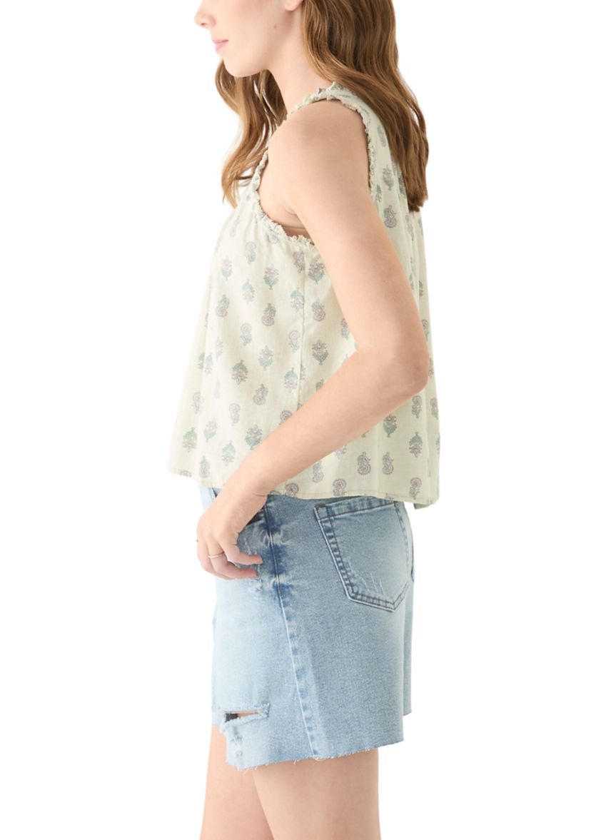 Womens Floral Pleated Shell