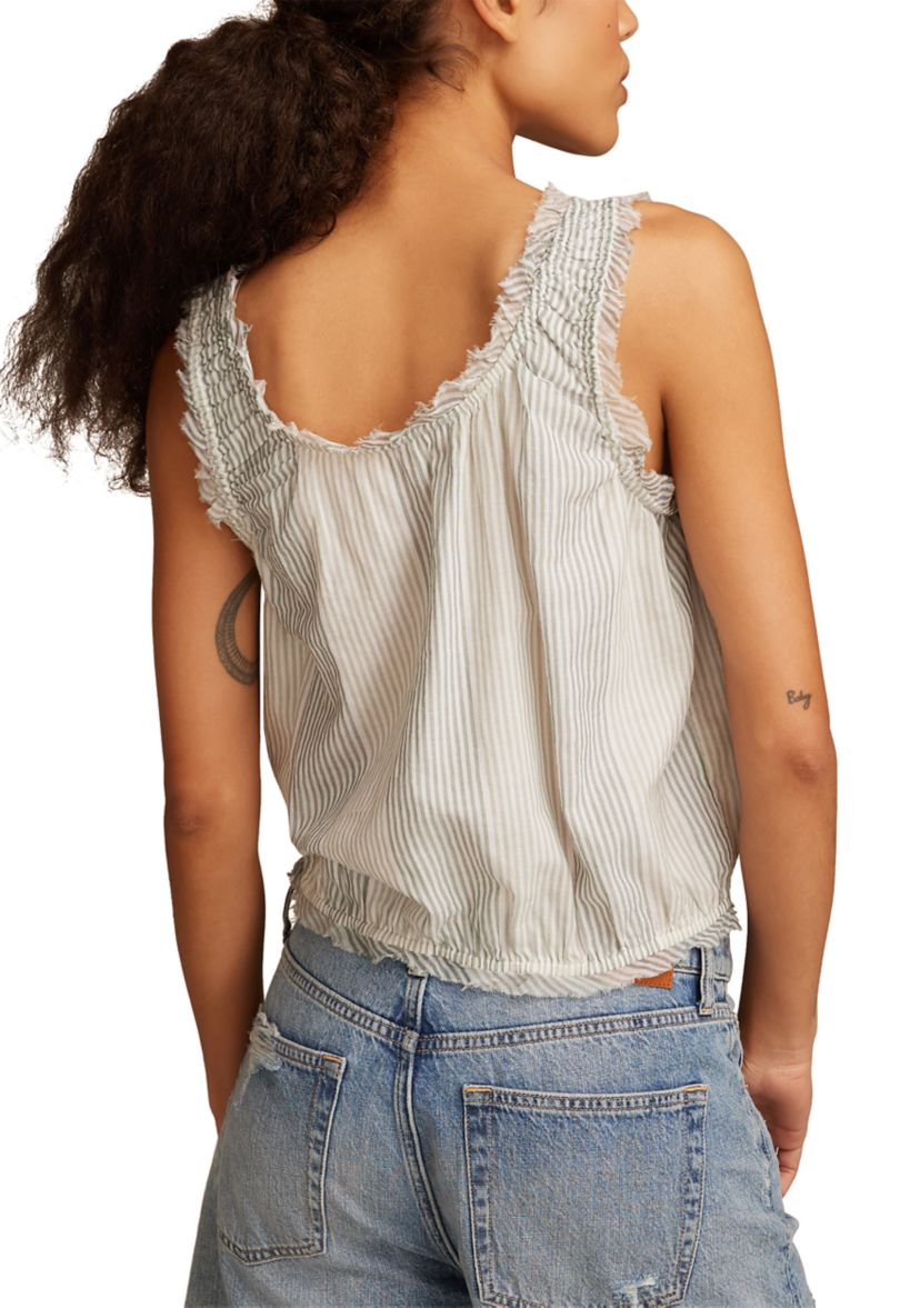 Womens Ruffle Ruched Tank Top