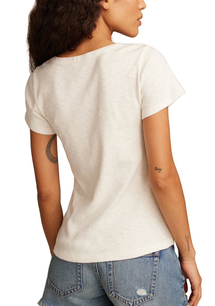Womens Cutwork Henley T-Shirt