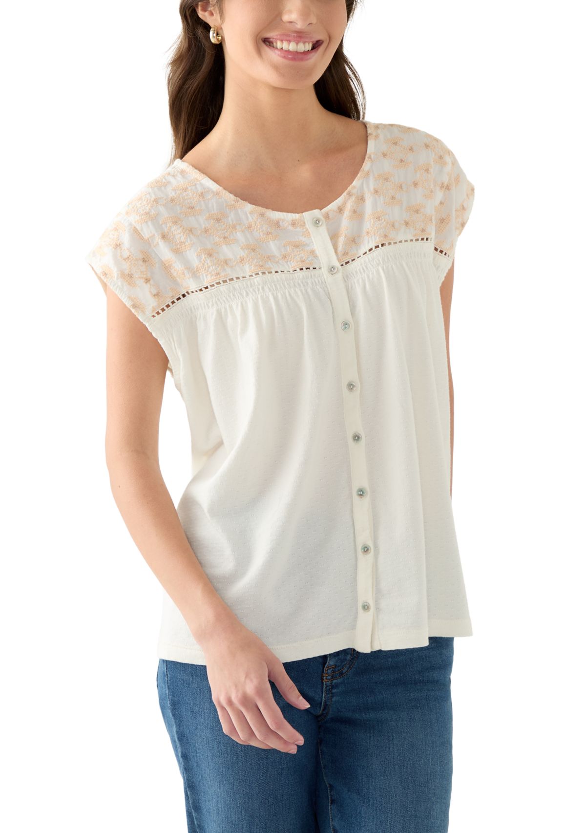 Womens Novelty Button Up Top