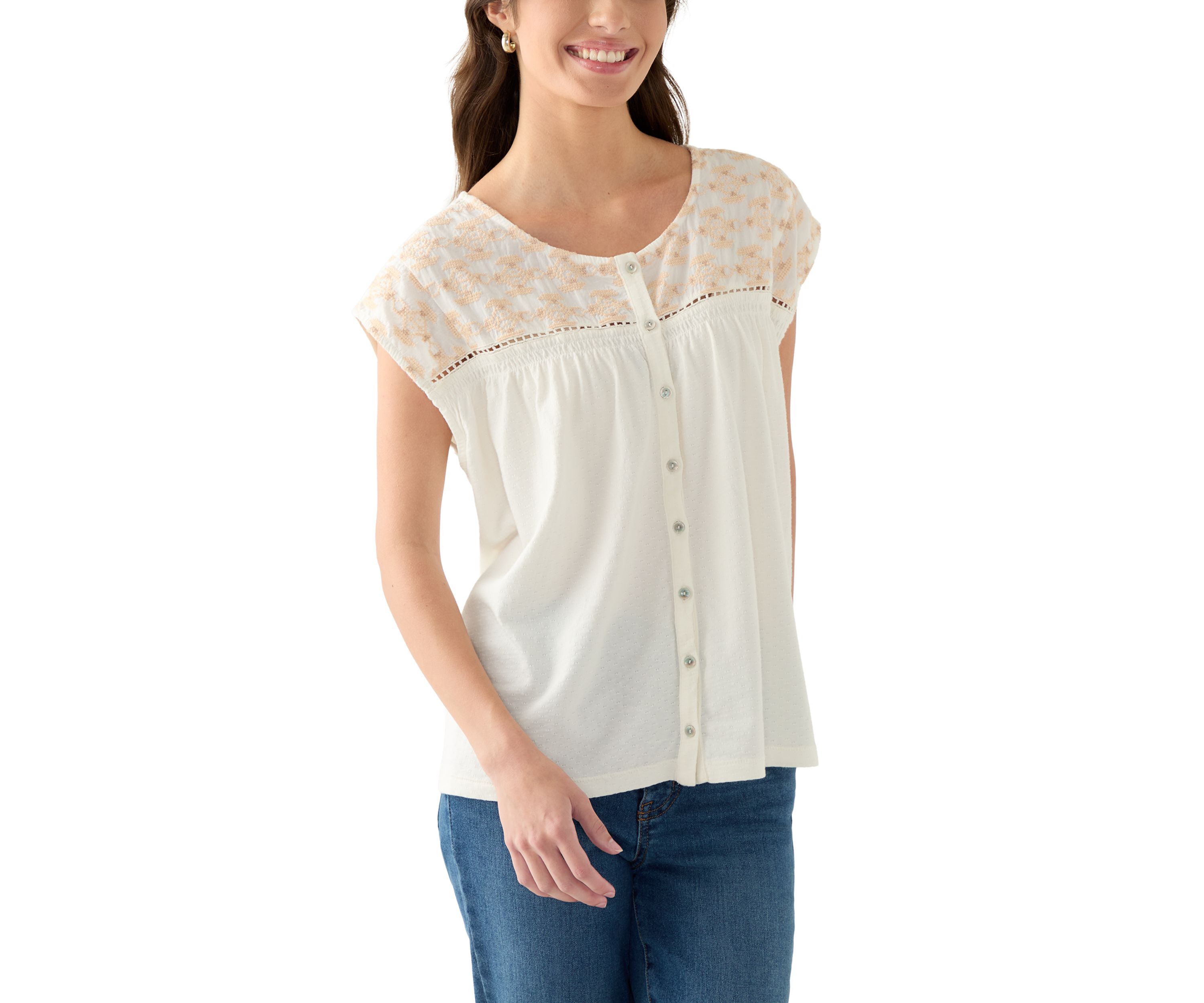 Womens Novelty Button Up Top