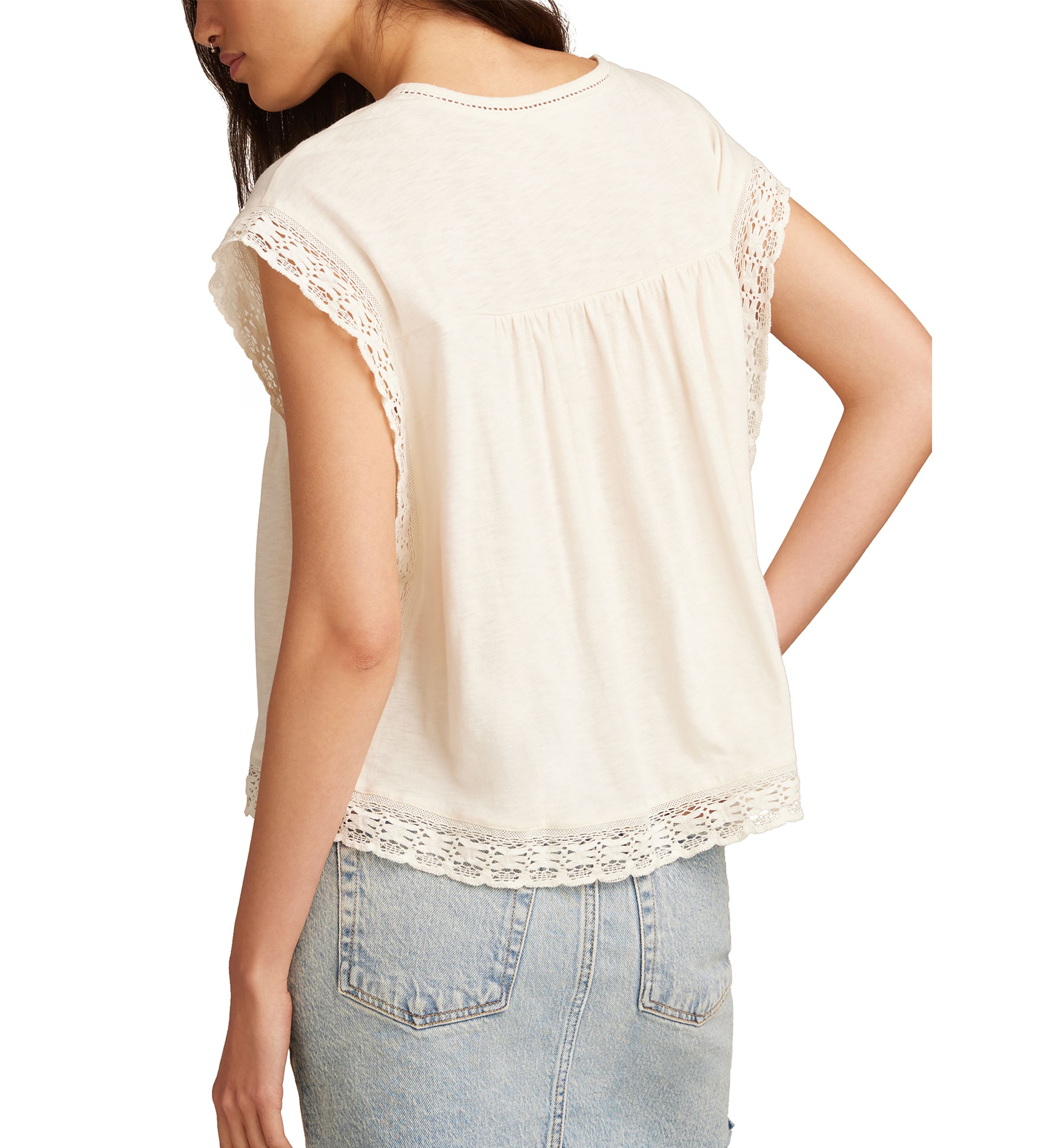 Womens Lace Boxy T-Shirt