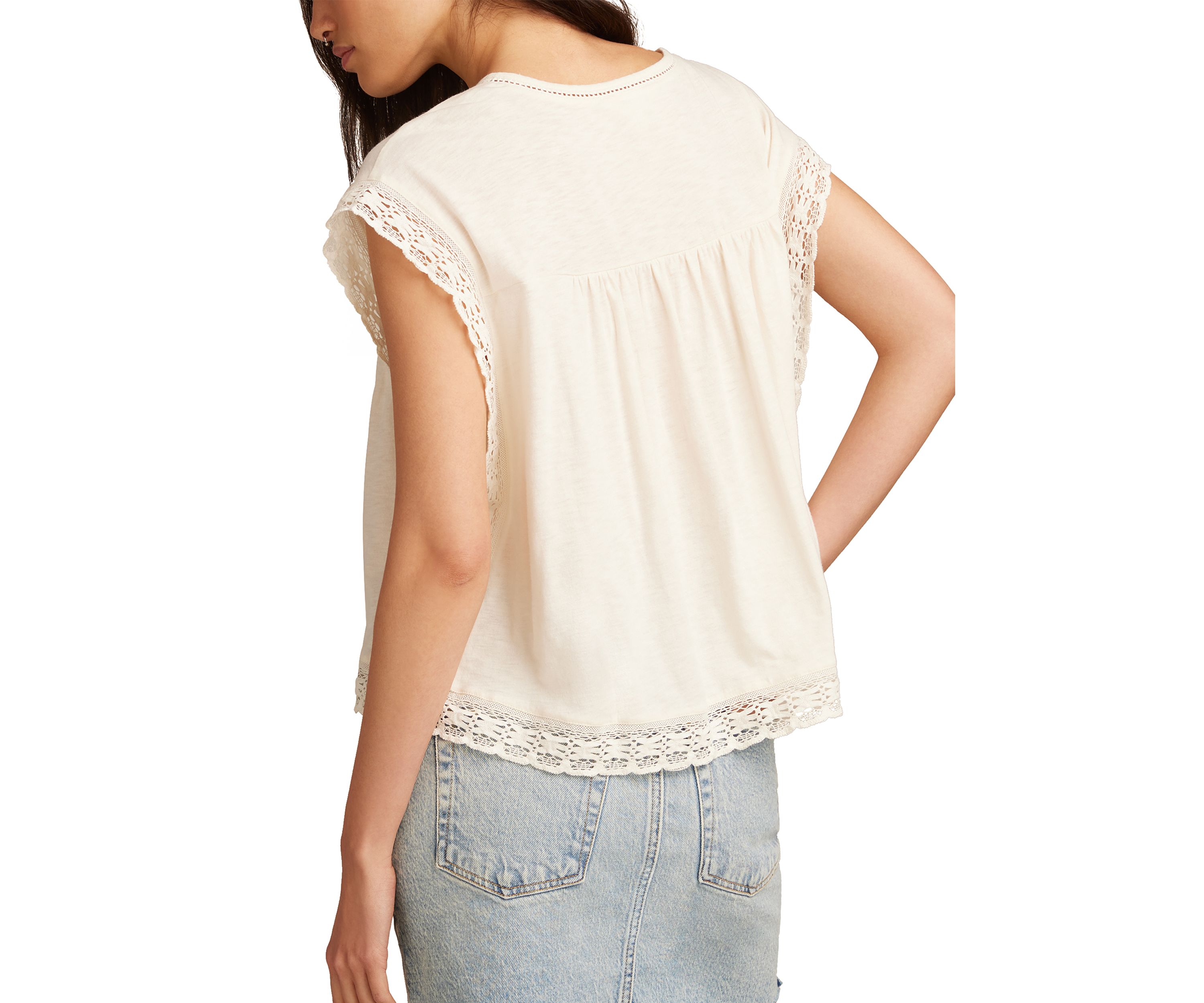 Womens Lace Boxy T-Shirt