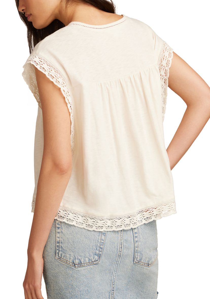 Womens Lace Boxy T-Shirt