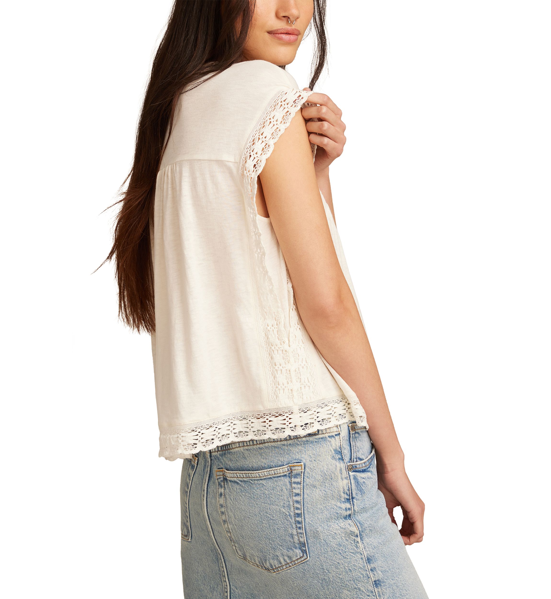 Womens Lace Boxy T-Shirt