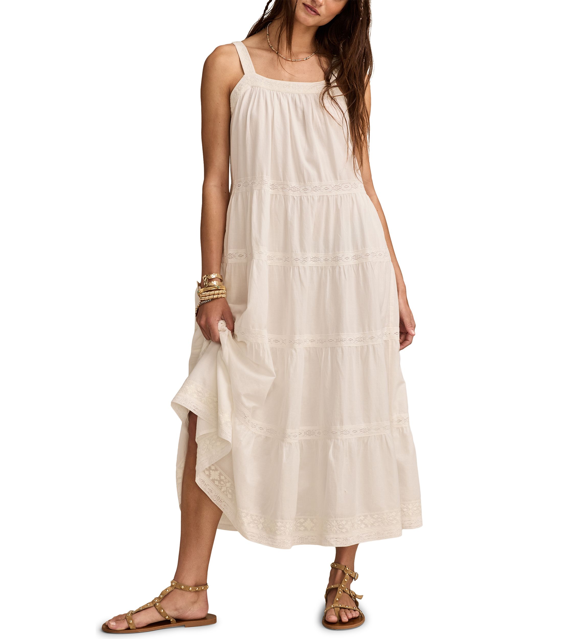 Womens Tiered Market Day Maxi Dress