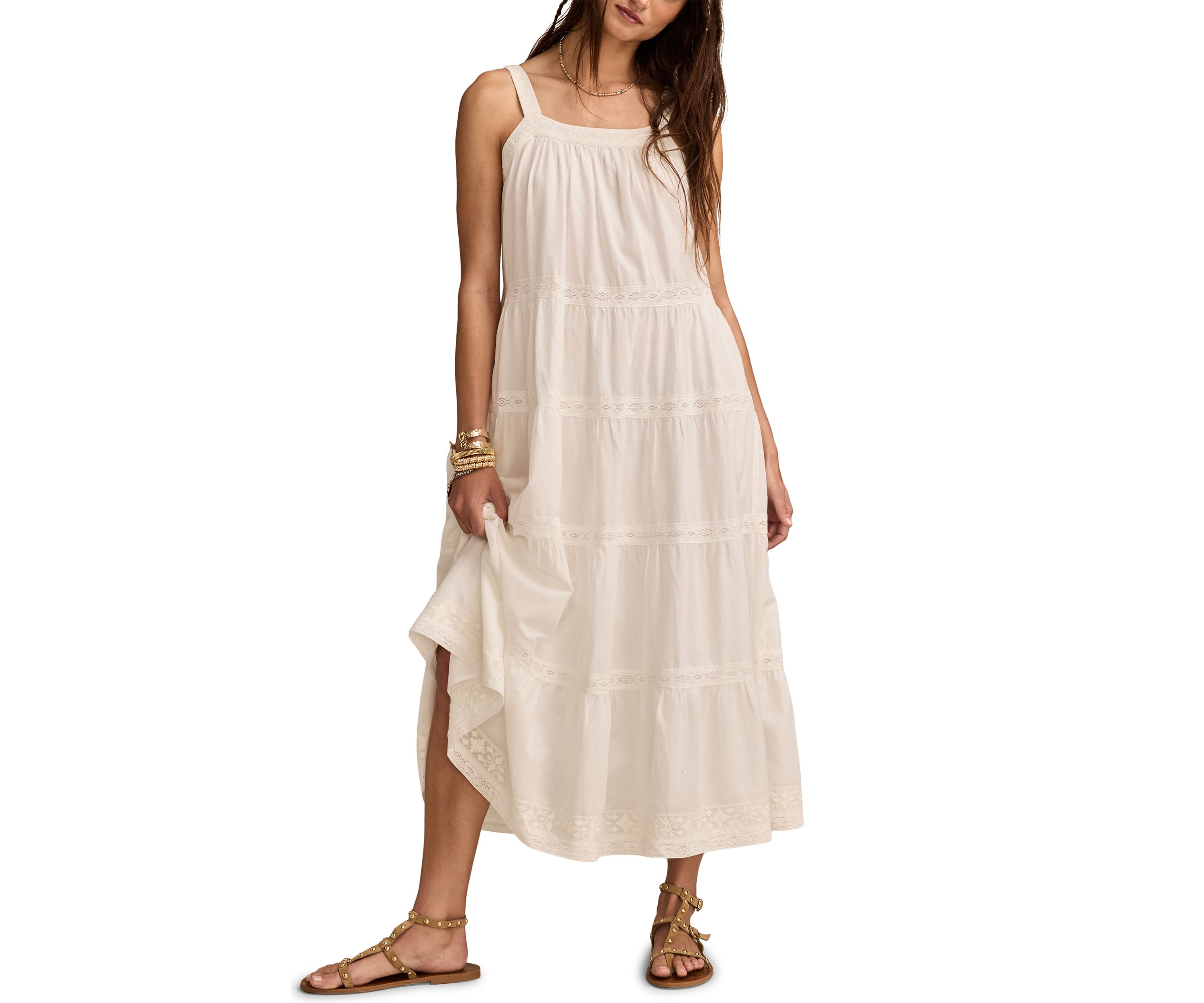 Womens Tiered Market Day Maxi Dress