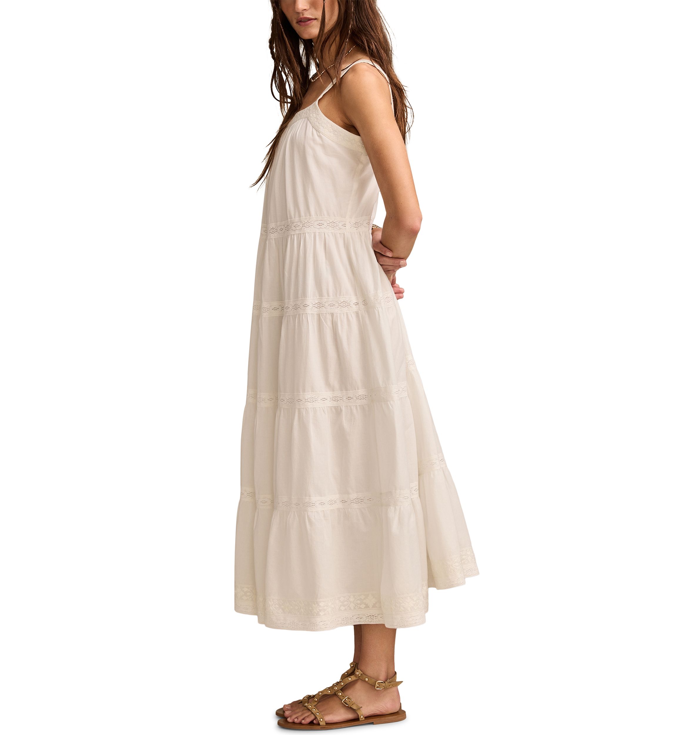 Womens Tiered Market Day Maxi Dress