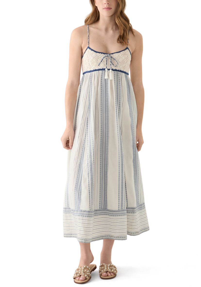 Womens Crochet Bodice Maxi Dress
