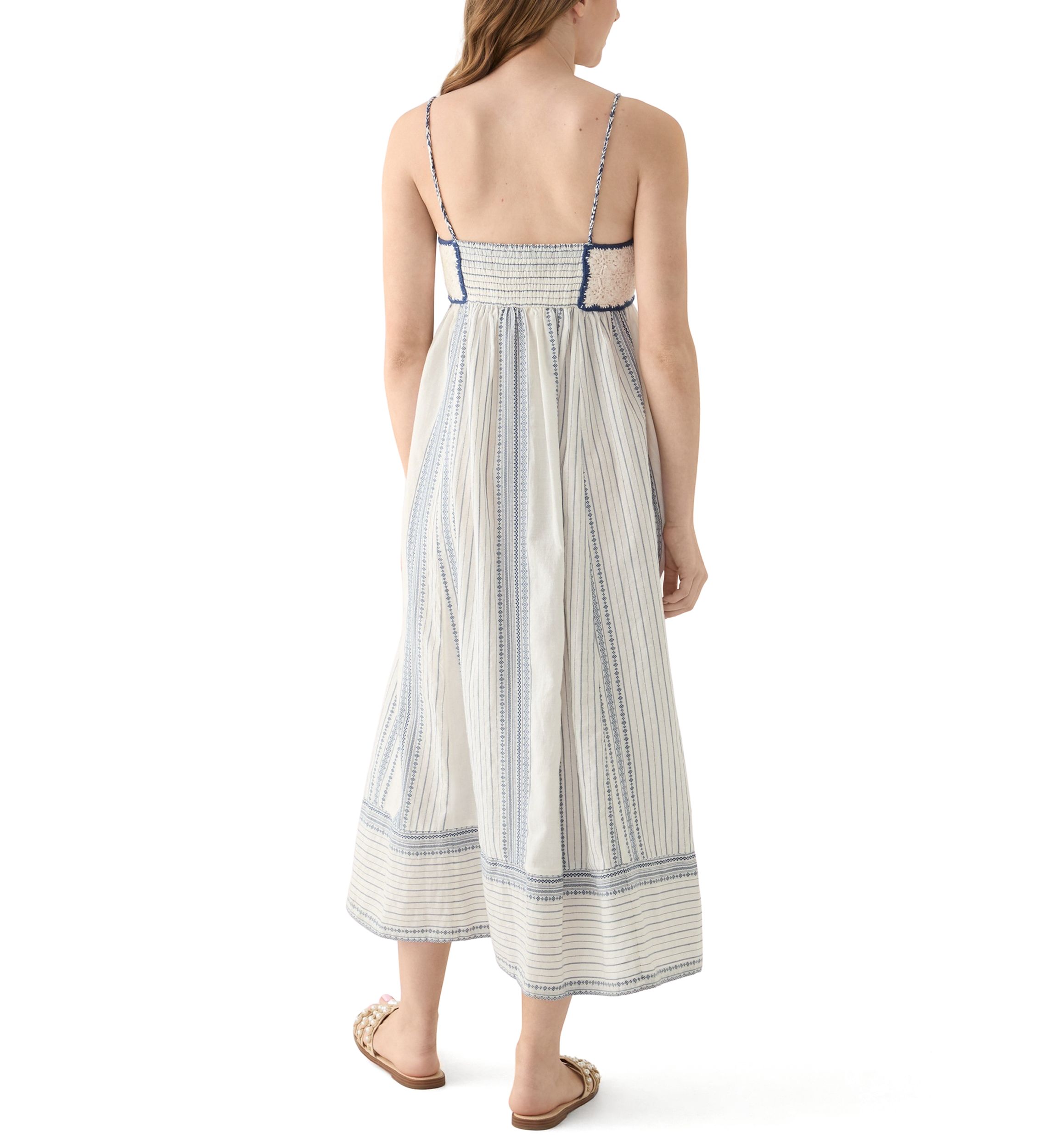 Womens Crochet Bodice Maxi Dress