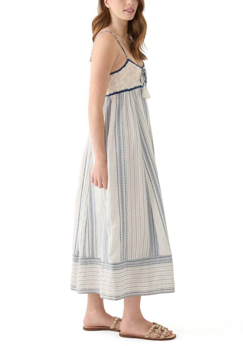Womens Crochet Bodice Maxi Dress