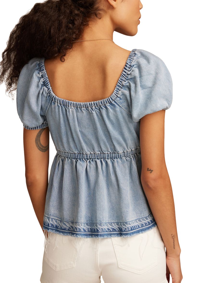 Womens Scoop Neck Babydoll Top