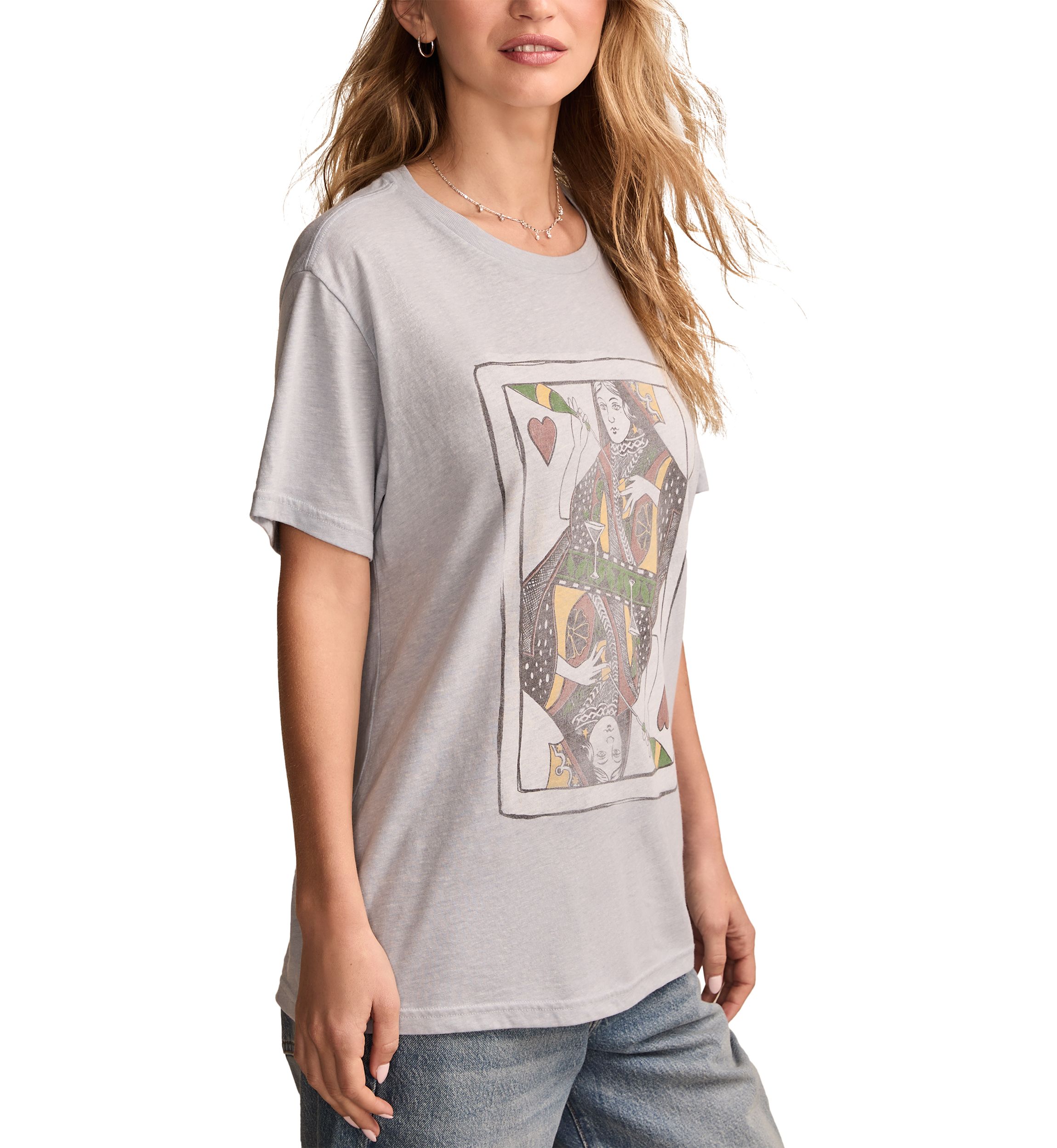 Womens Drinking Queen Graphic Boyfriend T-Shirt