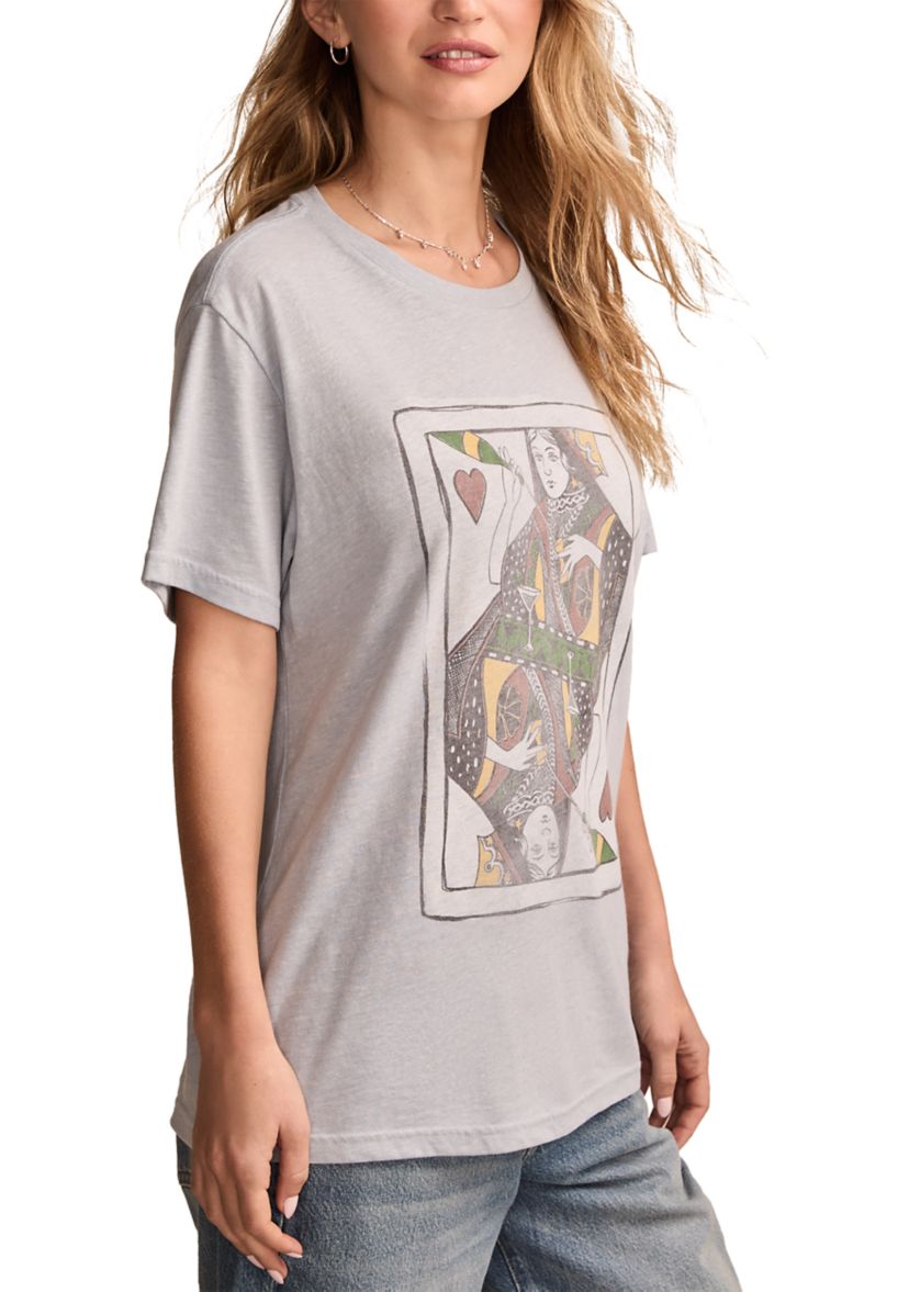 Womens Drinking Queen Graphic Boyfriend T-Shirt
