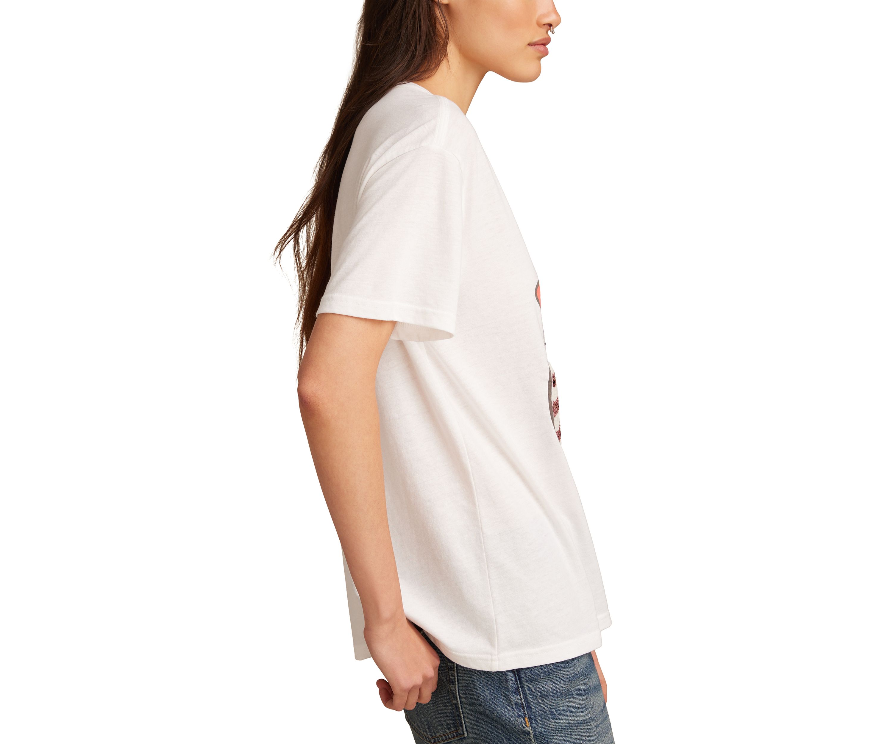 Womens Rolling Stones American Flag Boyfriend T-Shirt