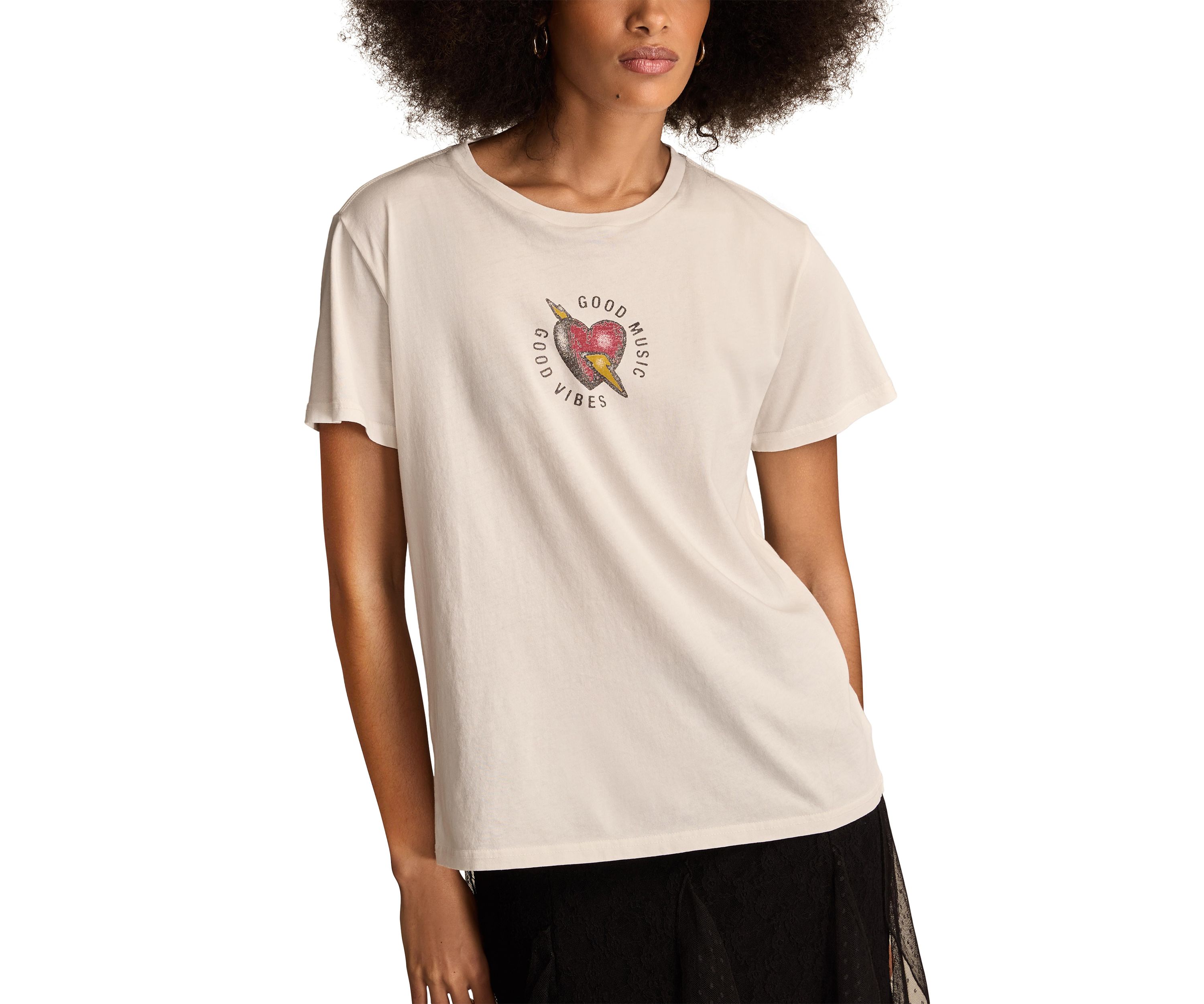 Womens Good Music and Good Vibes Graphic T-Shirt