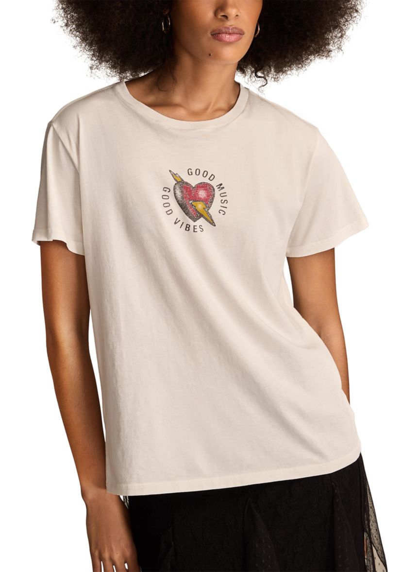 Womens Good Music and Good Vibes Graphic T-Shirt