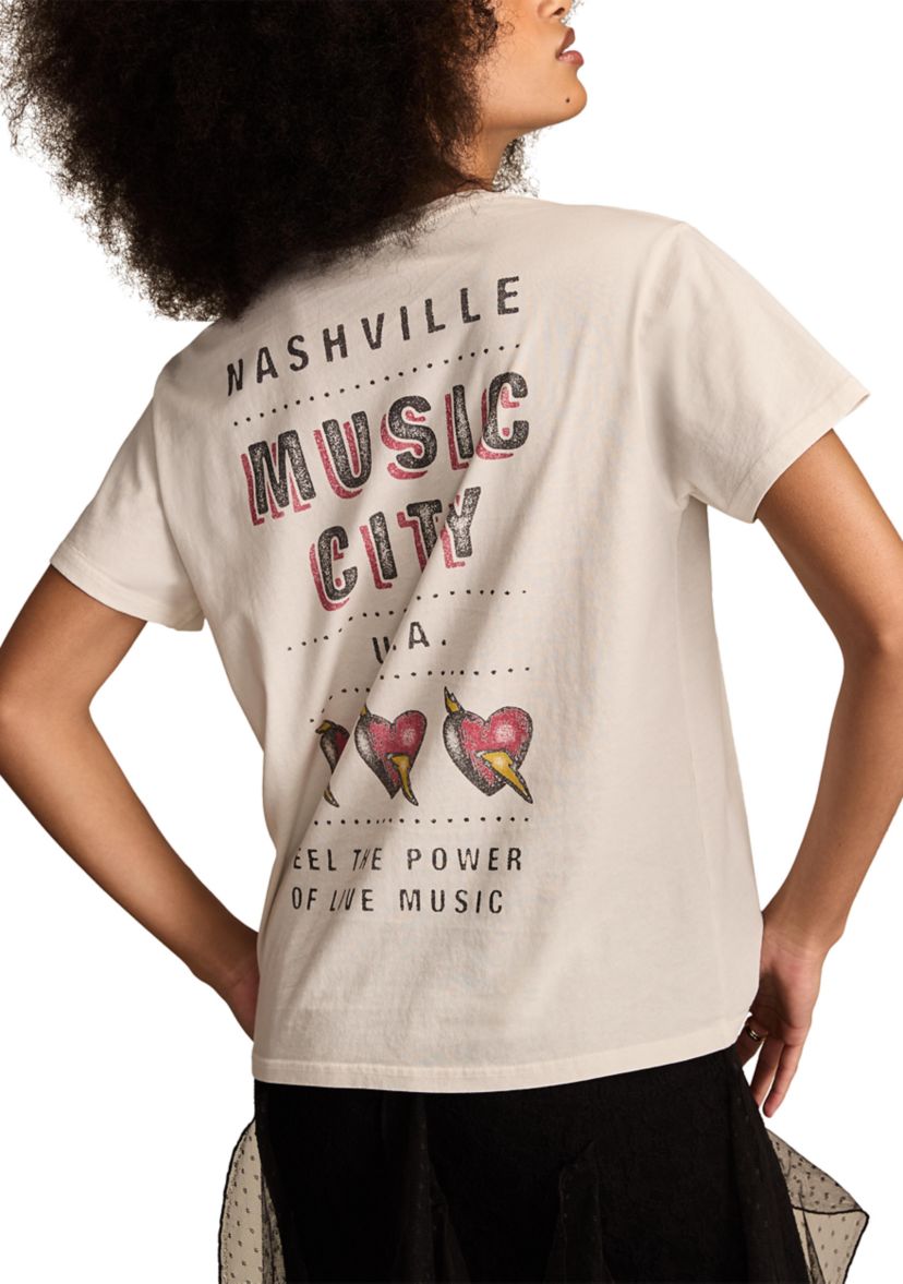 Womens Good Music and Good Vibes Graphic T-Shirt