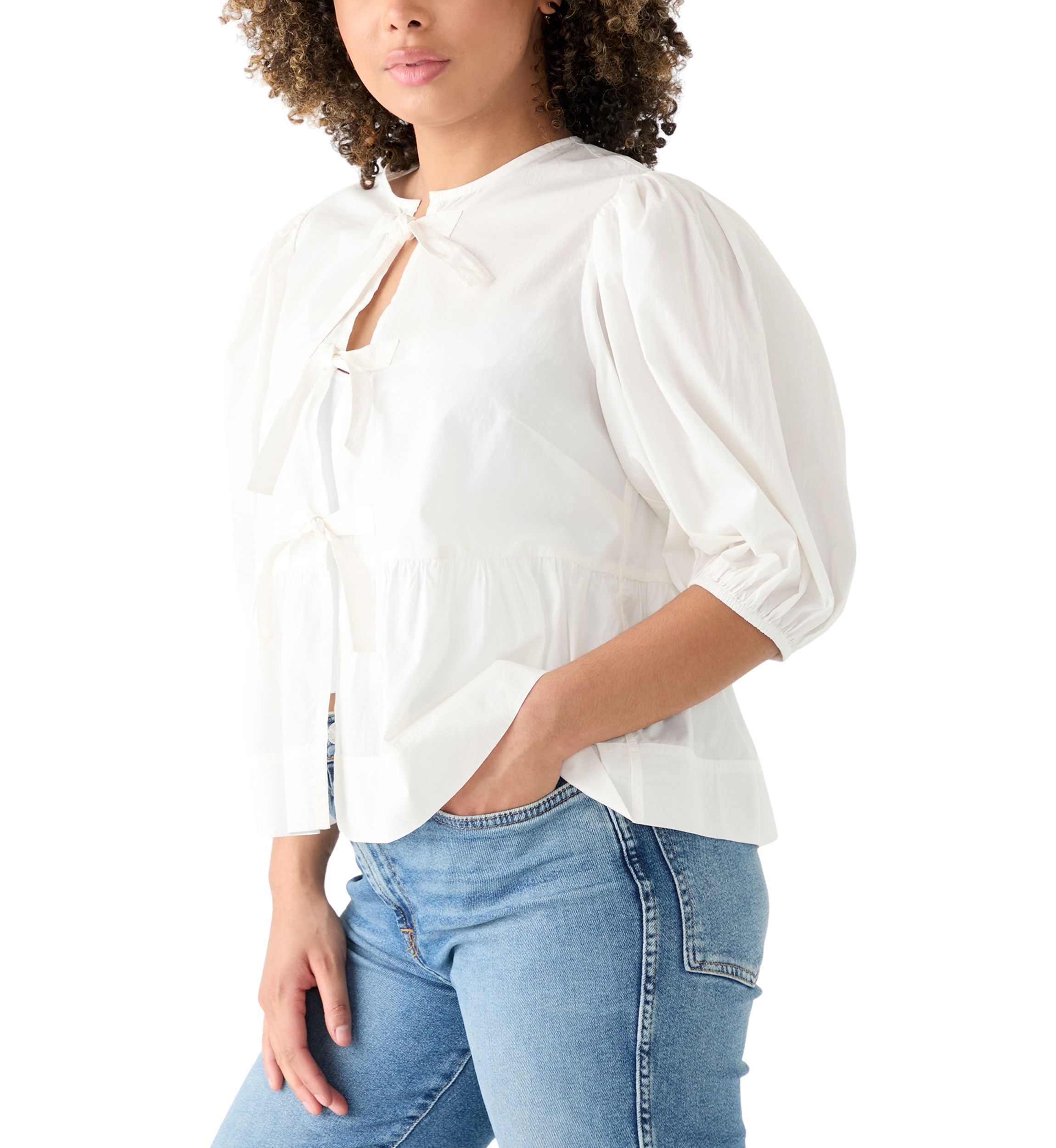 Womens Flyaway Babydoll Blouse