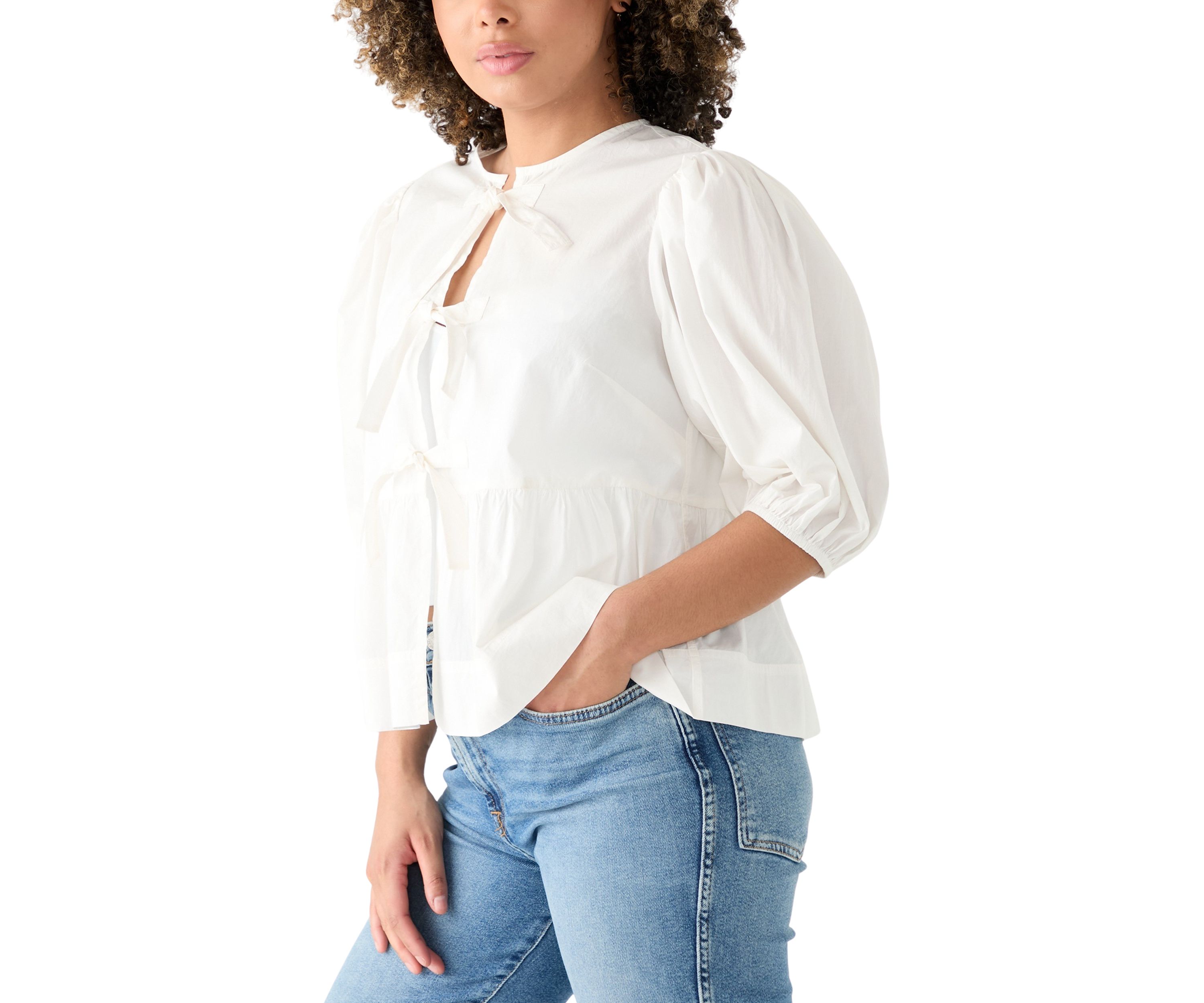 Womens Flyaway Babydoll Blouse