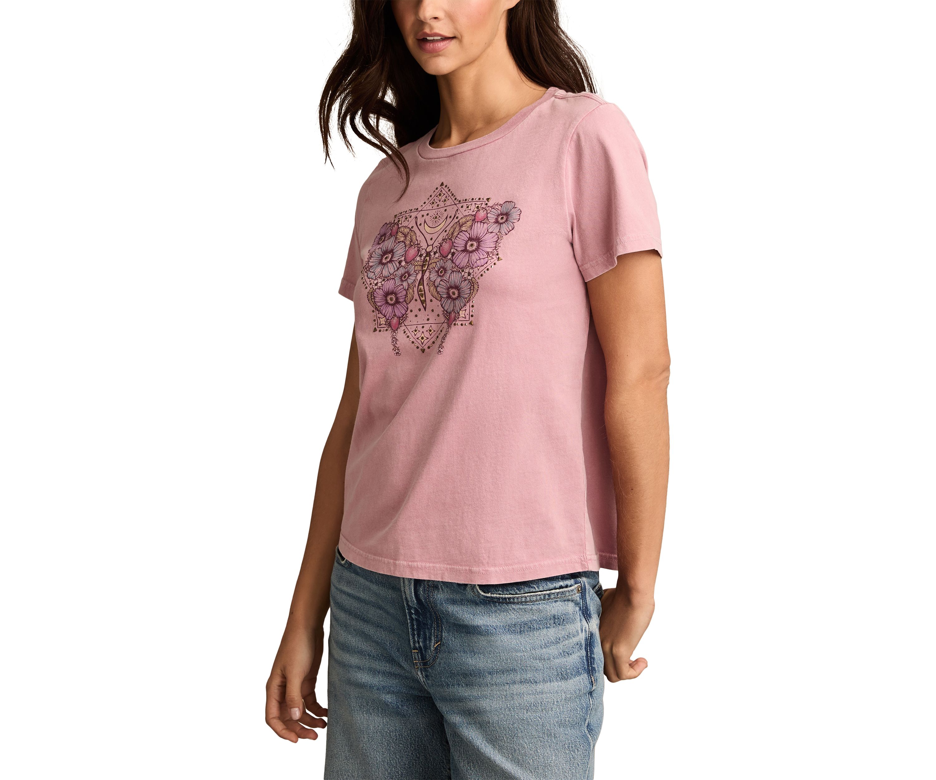 Womens Celestial Butterfly Graphic T-Shirt