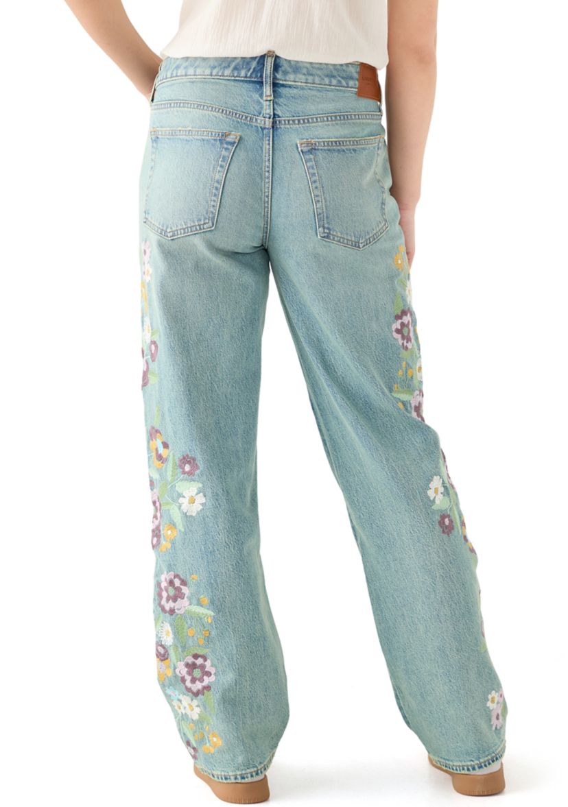 Womens The Baggy Floral Embroidered Jeans