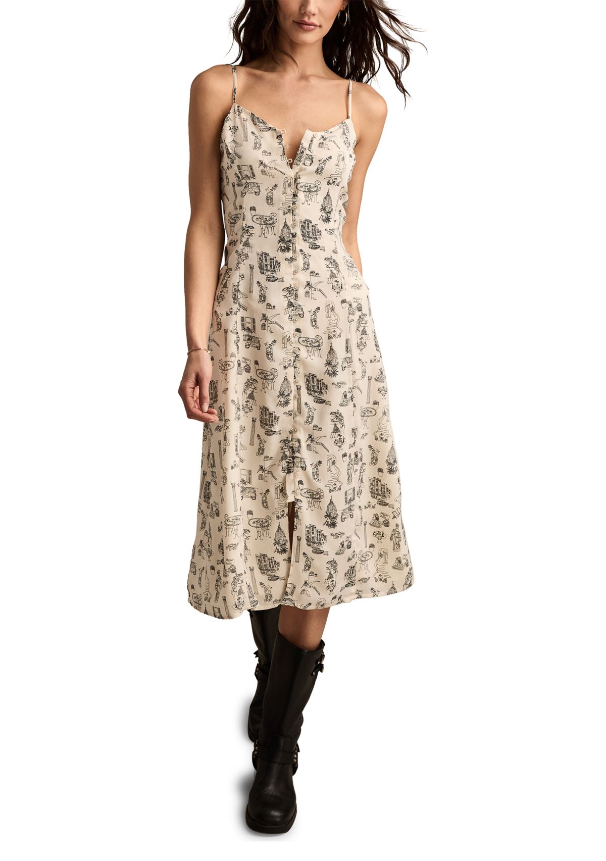 Womens Printed Simone Slip Dress