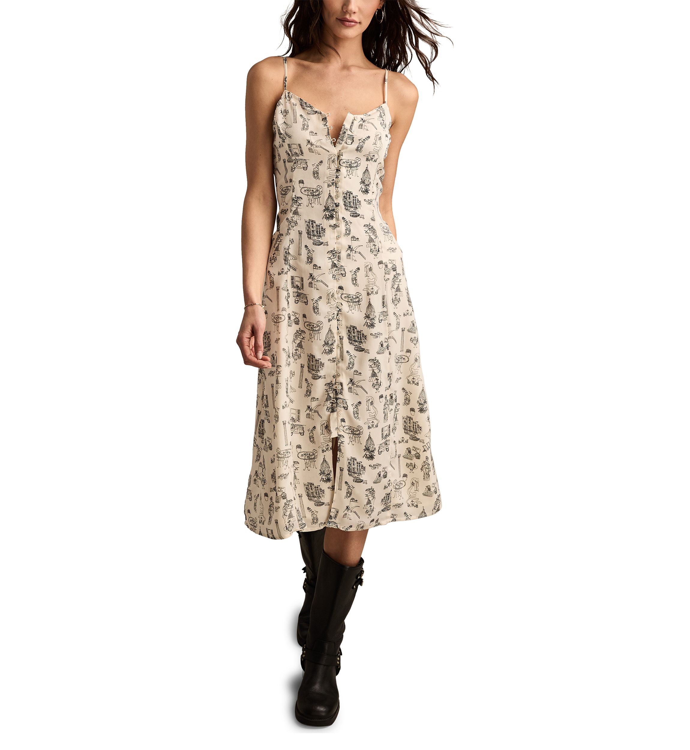 Womens Printed Simone Slip Dress
