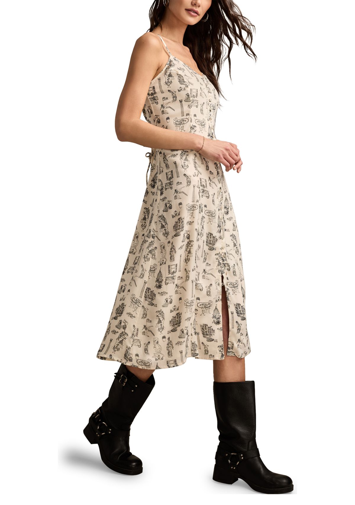 Womens Printed Simone Slip Dress