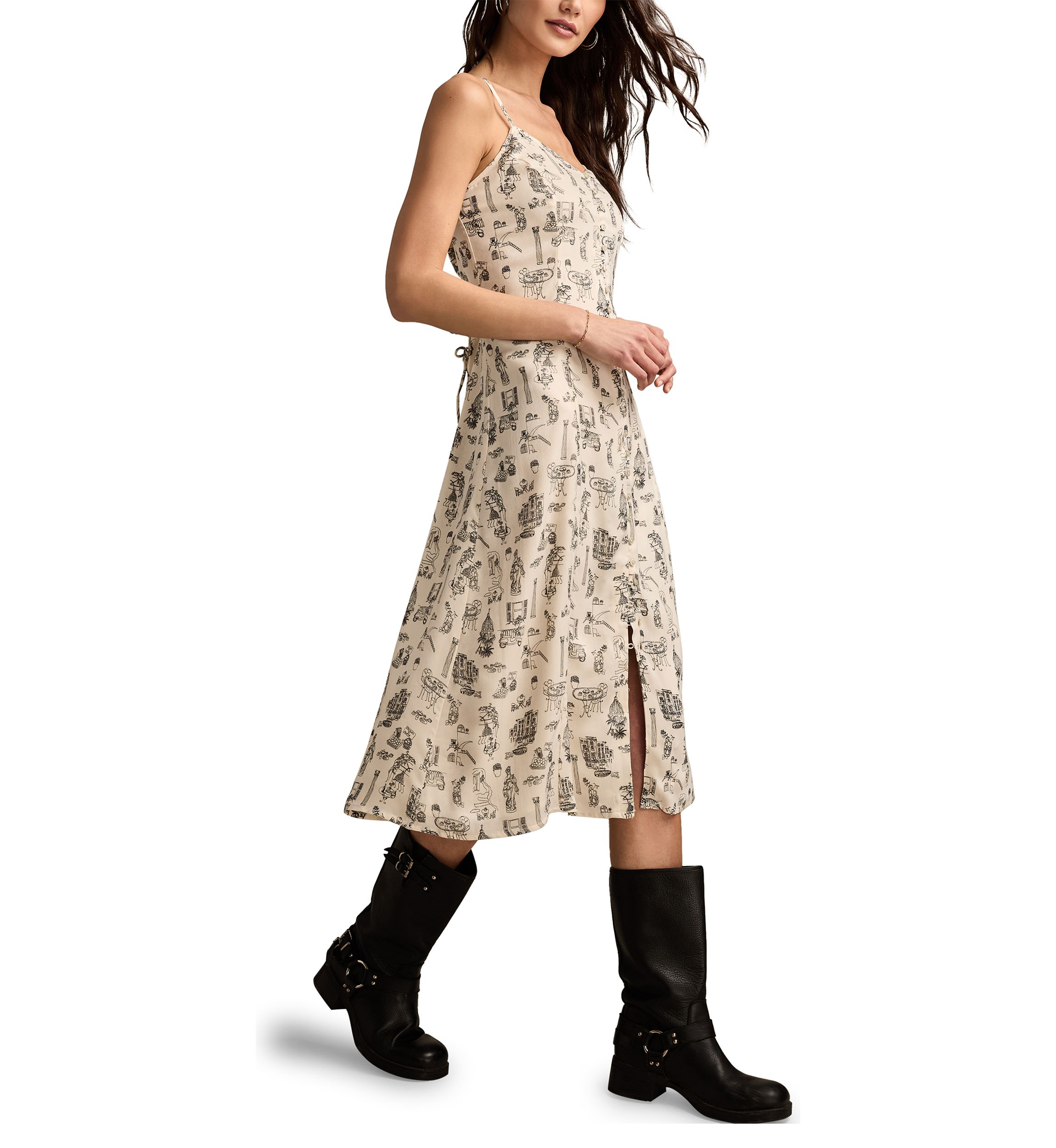 Womens Printed Simone Slip Dress
