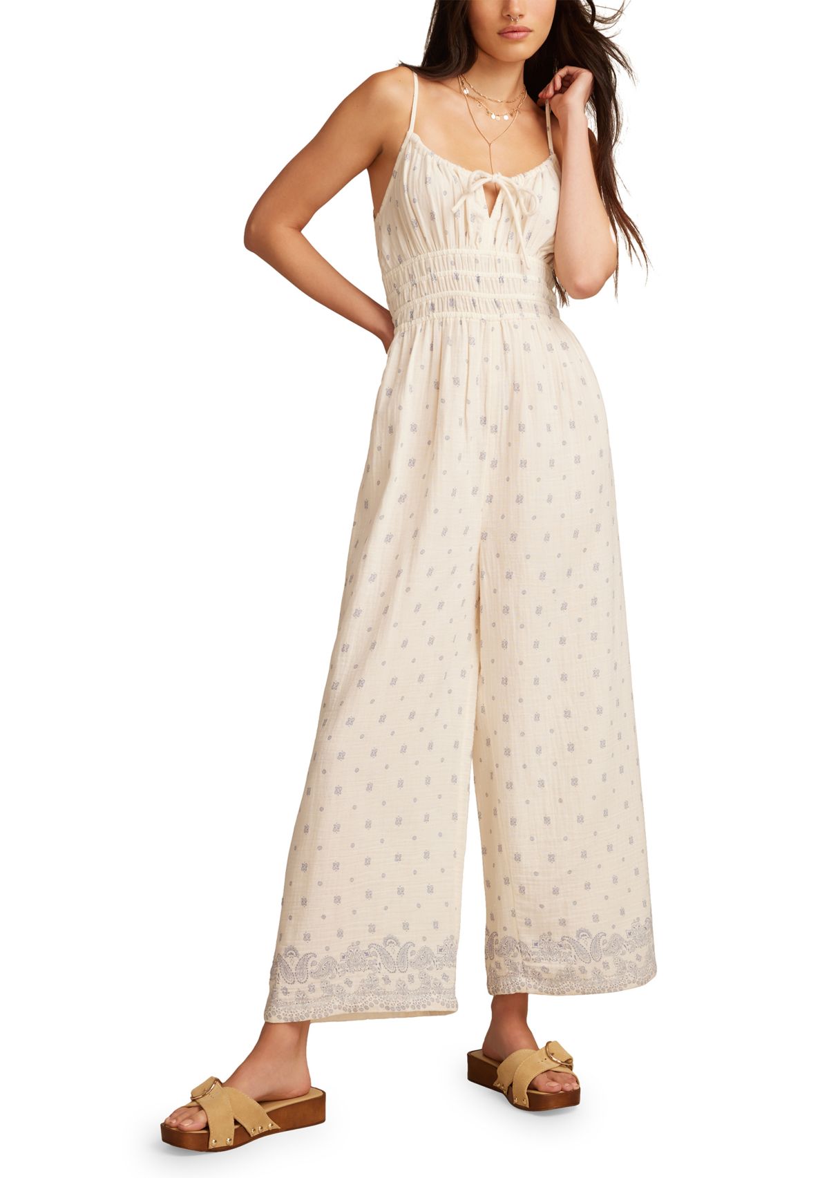 Womens Printed Gauze Jumpsuit