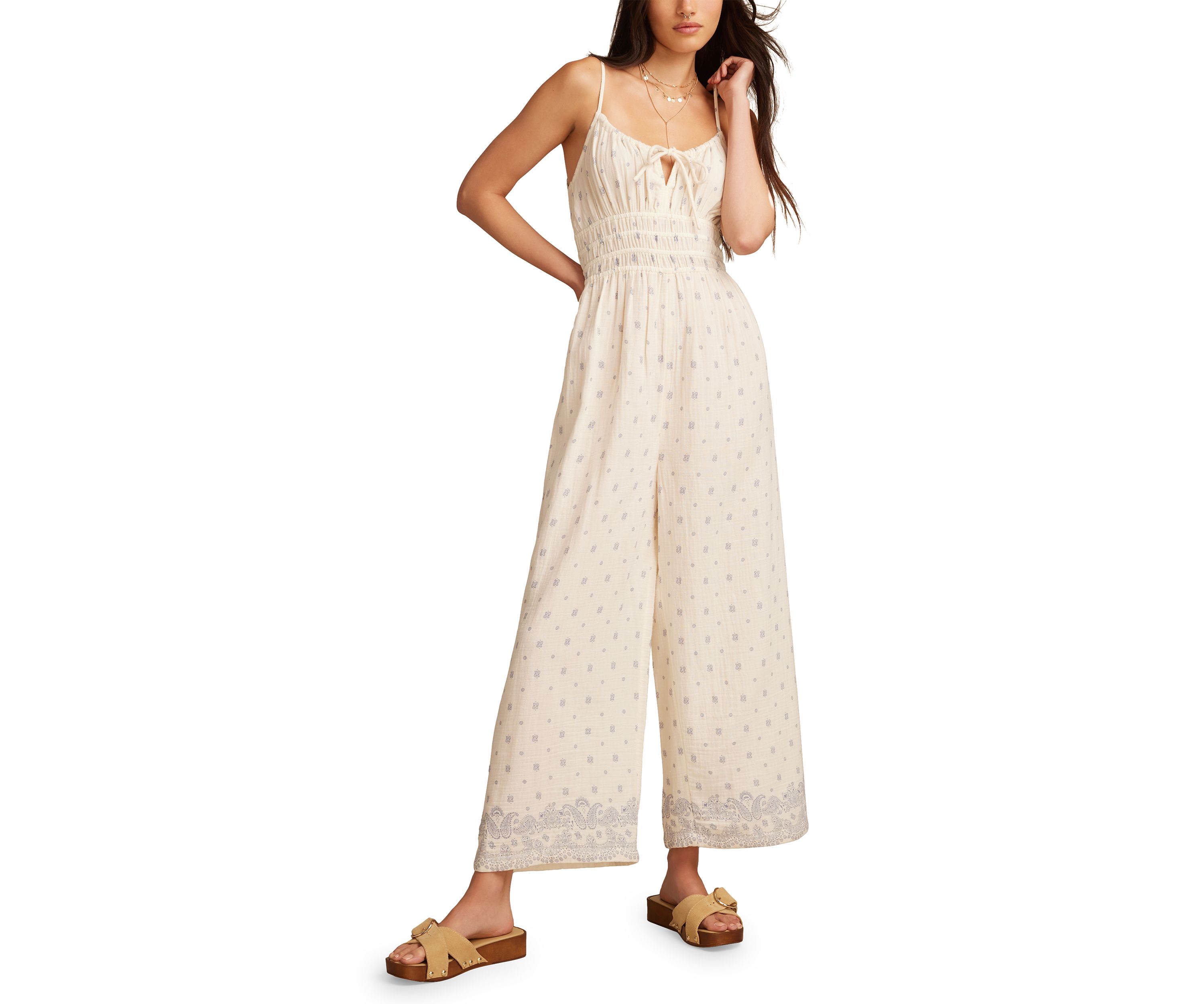 Womens Printed Gauze Jumpsuit