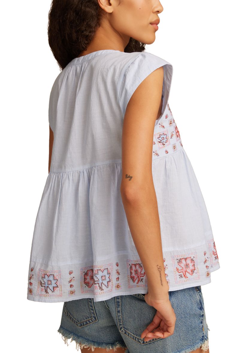 Womens Shelle Printed Peasant Top