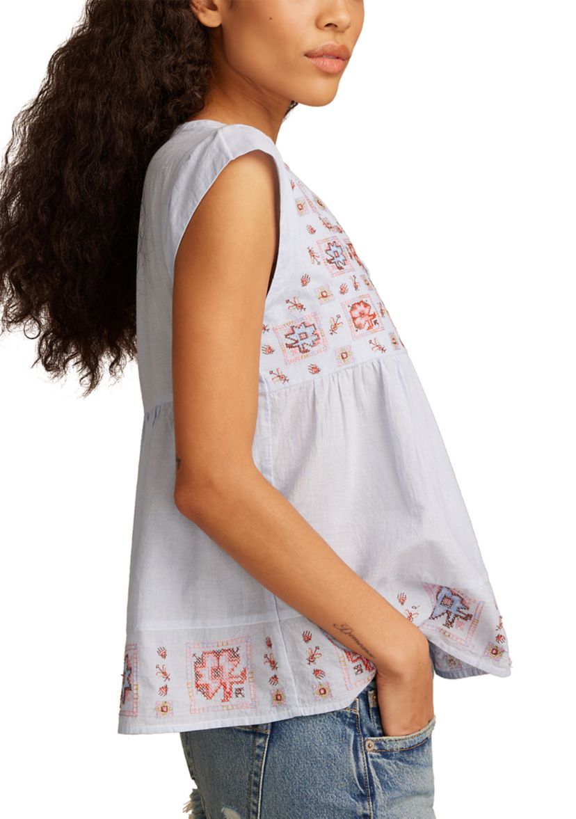 Womens Shelle Printed Peasant Top