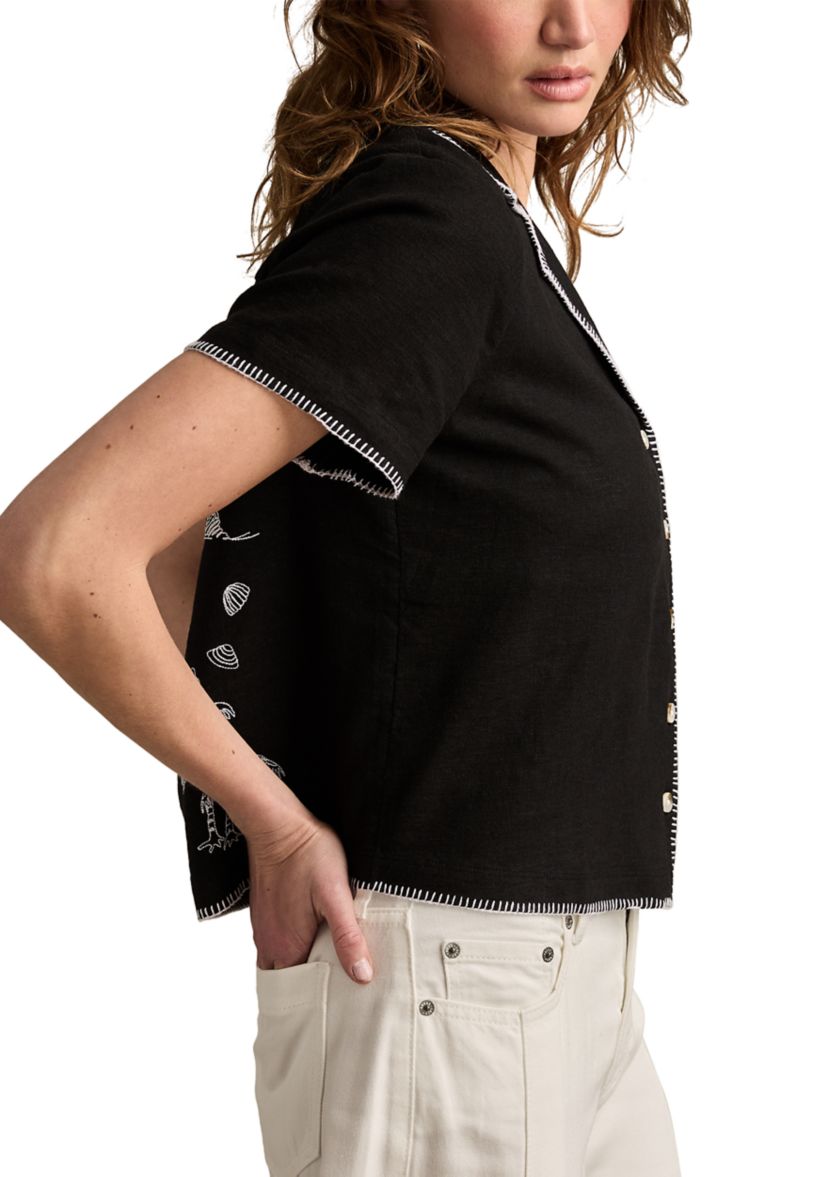 Womens Beach Linen Camp Shirt