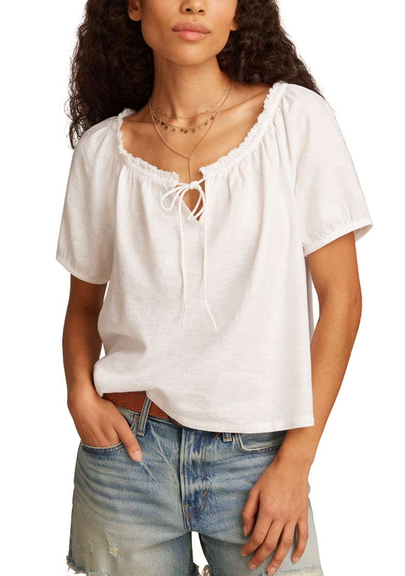Short Sleeve Peasant Top