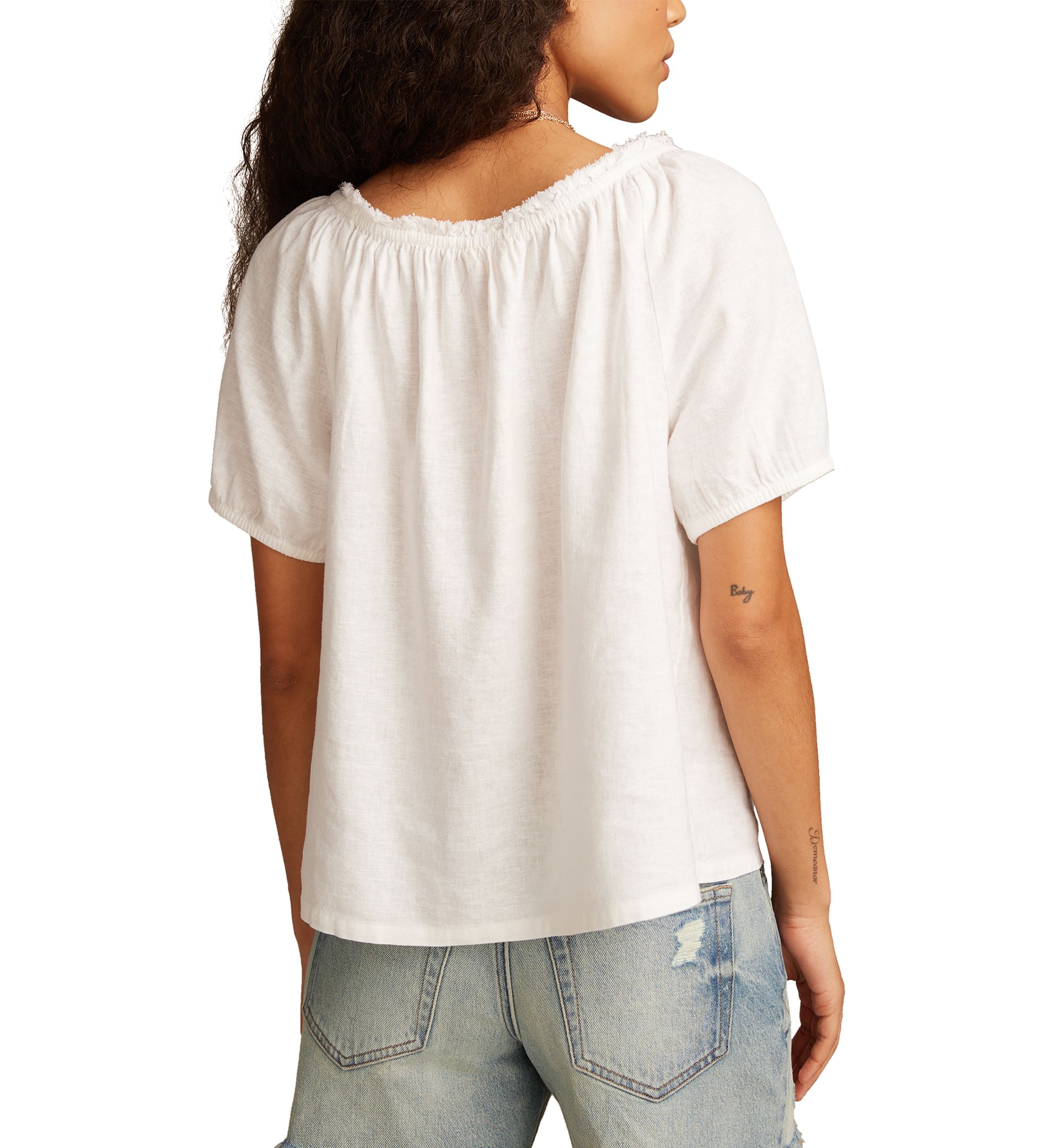 Short Sleeve Peasant Top